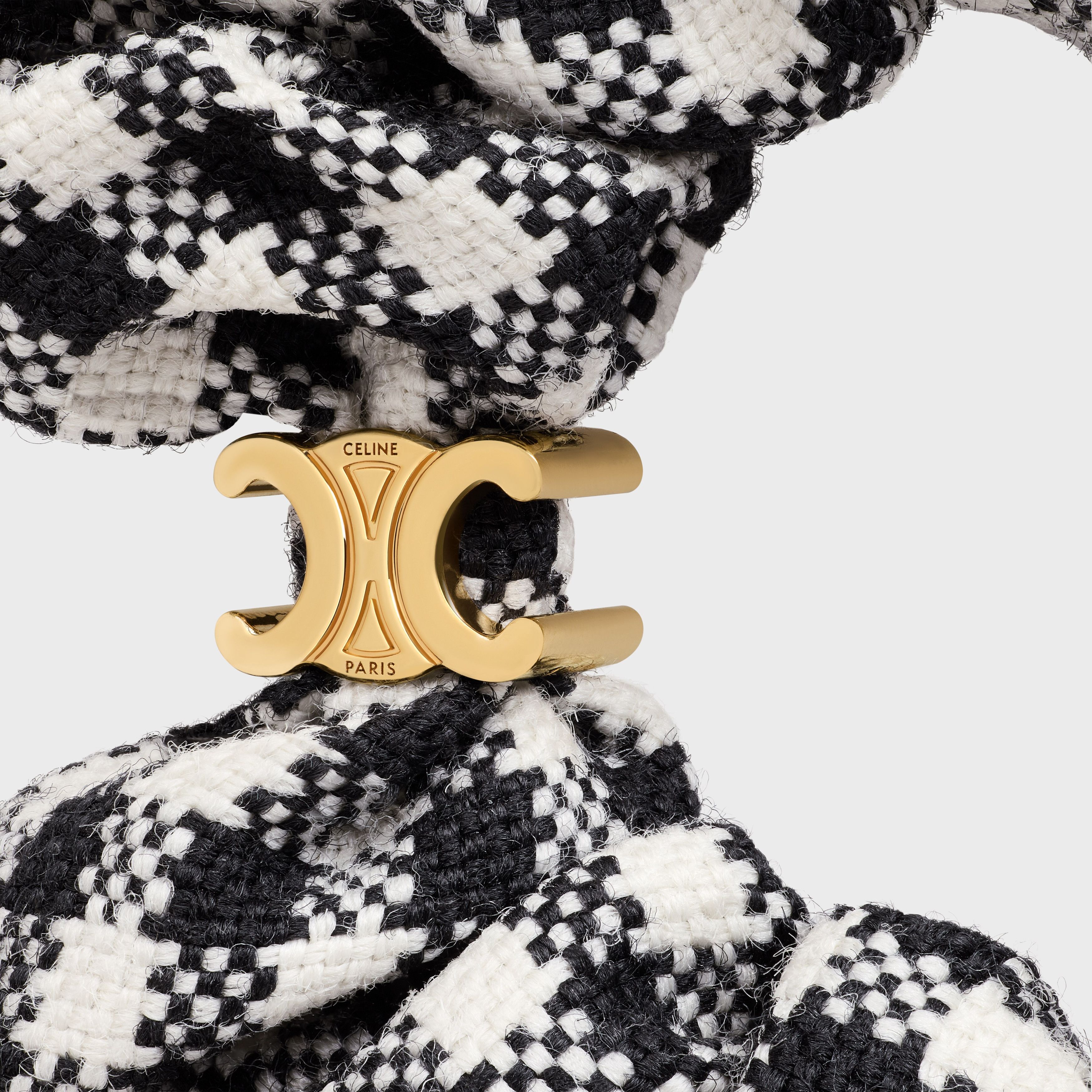 Celine o1bcso1str0925 461GY2BOW Size: OS / Scrunchy in Gold/Black Size ONE SIZE - 2 Thumbnail