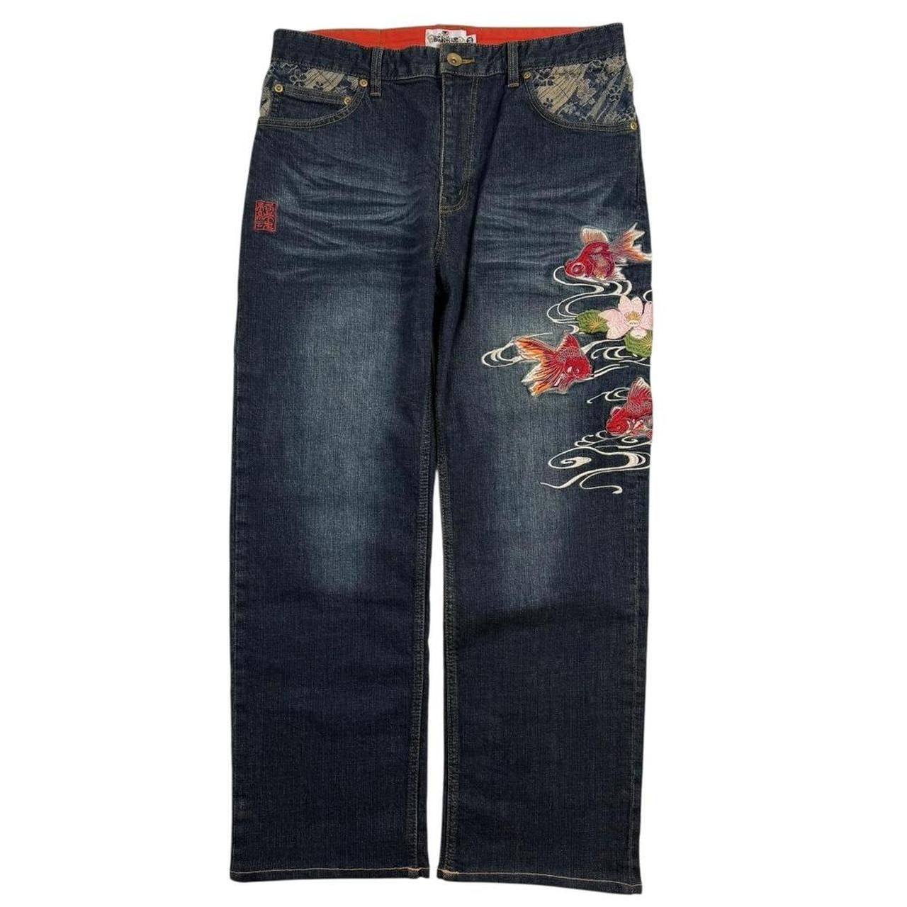Karakuri Tamashii Karakuri Tamashii Embroidered Dragon Japanese Jeans Waist 34 Size US 34 / EU 50 - 7 Thumbnail