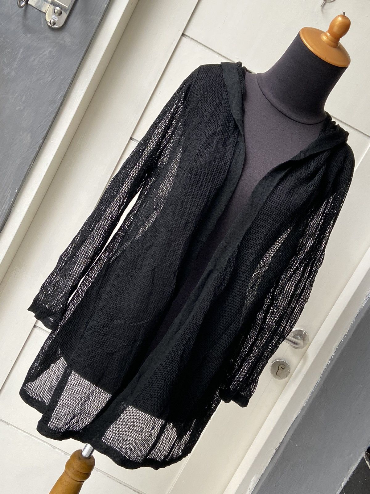 Designer LINEA FORMICA Black Mesh Cardigan Size US M / EU 48-50 / 2 - 13 Thumbnail
