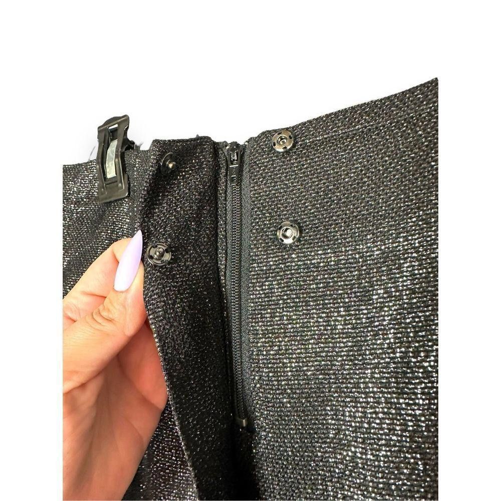 Vince Vince Black and Metallic Silver Pleated Tweed Mini Skirt 6 Size 28" / US 6 / IT 42 - 7 Thumbnail