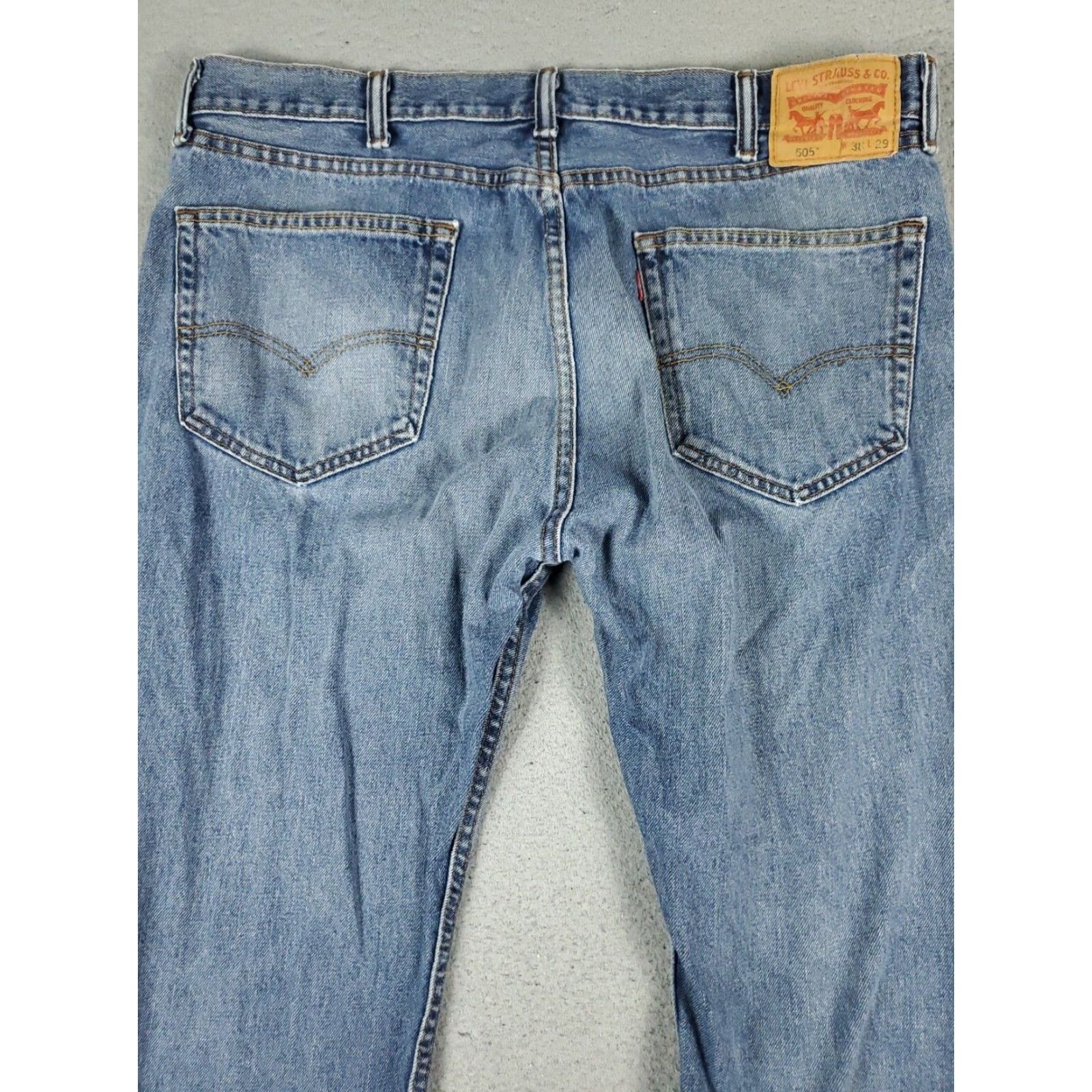 Levi's Levis Mens 505 Straight Leg Jeans 38x29 Extra Large Blue Denim Pants Size US 38 / EU 54 - 7 Thumbnail