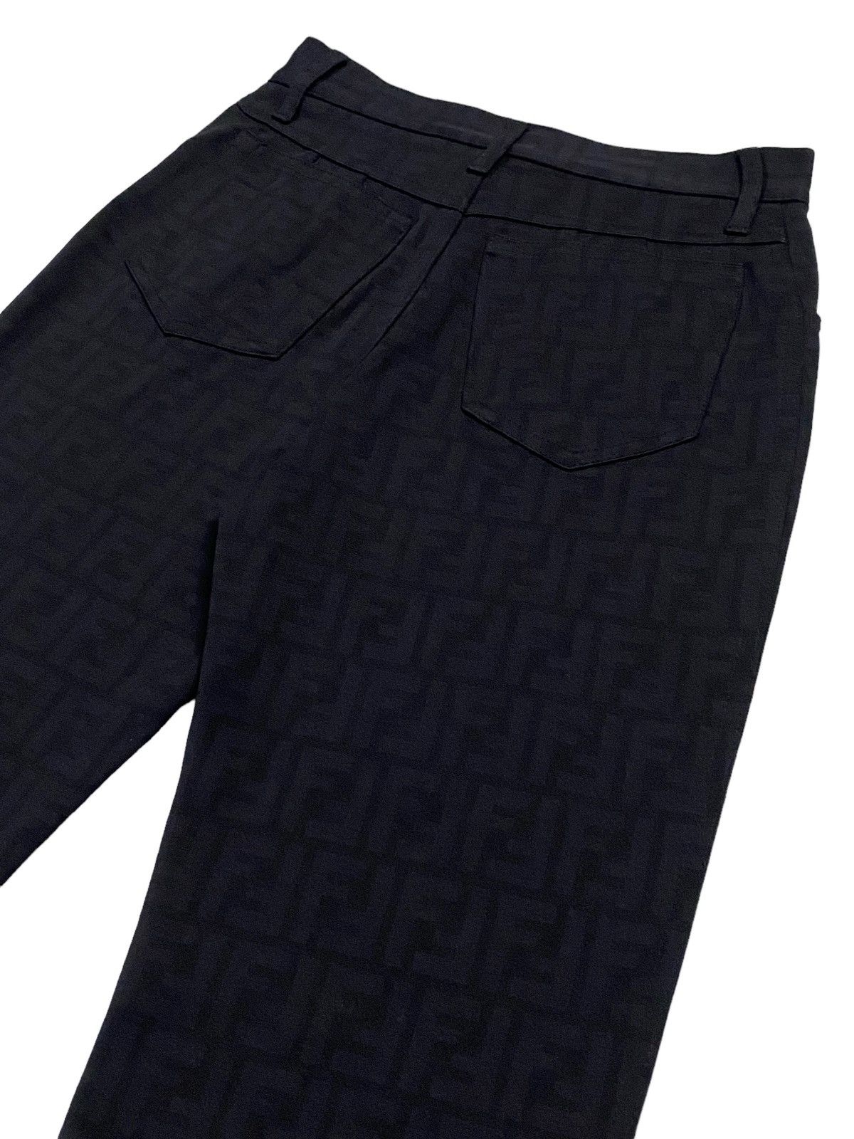 Fendi Vintage Fendi Zucca Monogram Stretch Black Pants Size 25" / US 0 / IT 36 - 17 Thumbnail