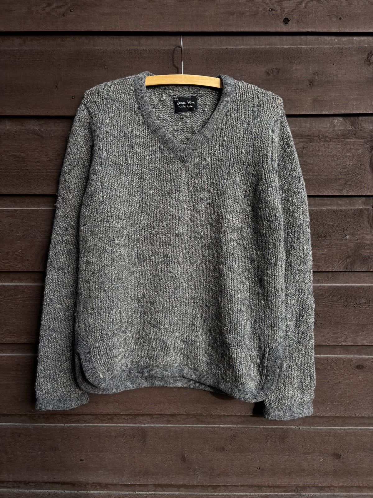 “NUMBER (N)INE” 09AW Vneck knit Number (N)ine grunge v-neck sweater by number nine | Grailed