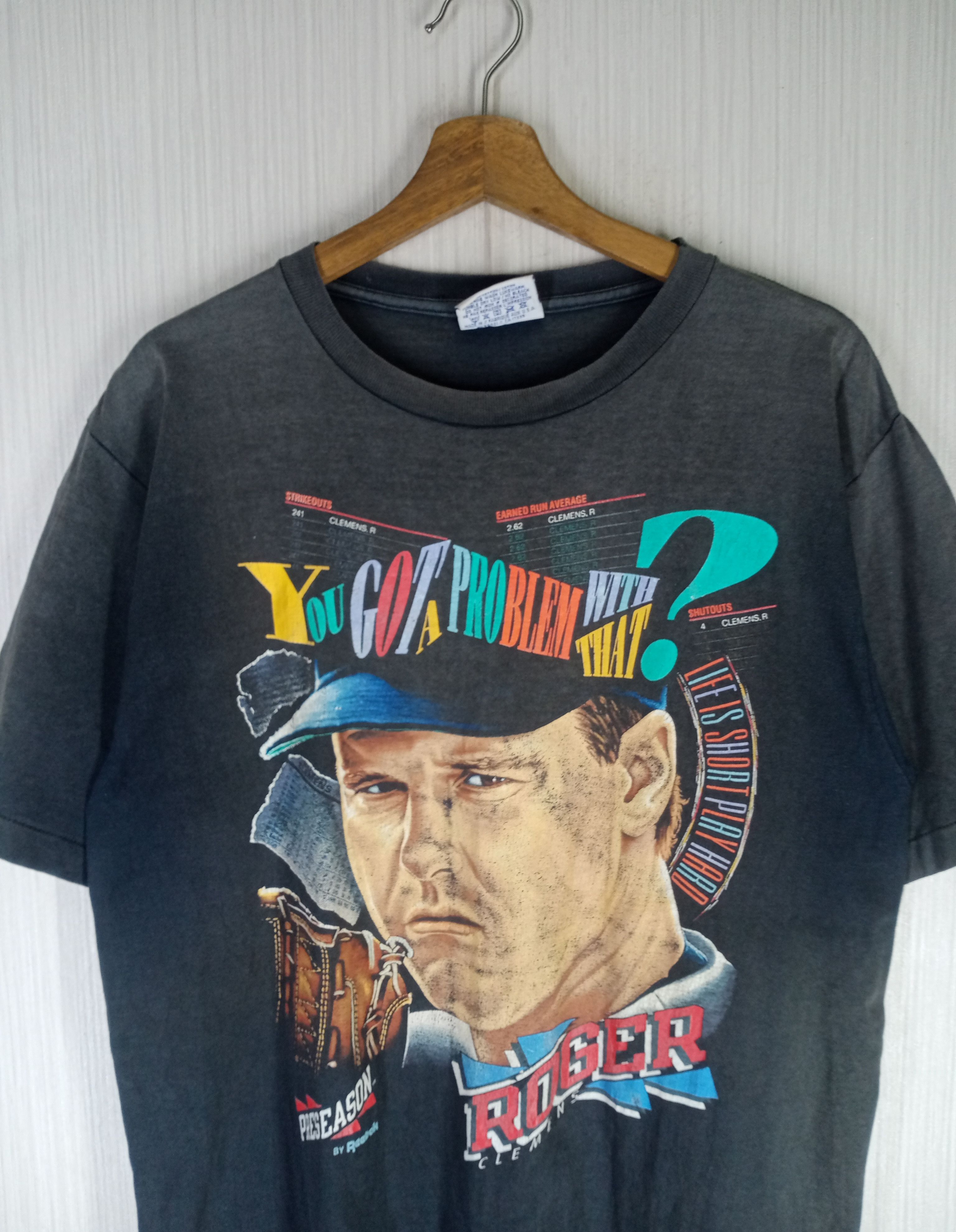 MLB × New York Yankees × Reebok Rare Vintage Distressed Roger Clemens Tshirt Size US L / EU 52-54 / 3 - 2 Thumbnail