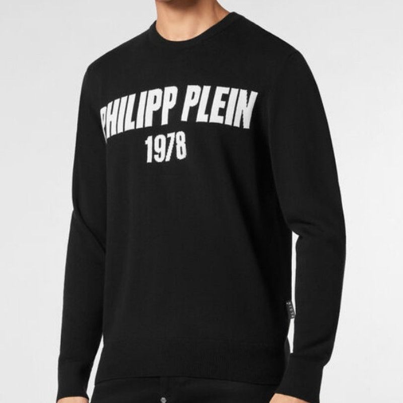 Philipp Plein Philipp Plein 1978 Black Round Neck Pullover Sweater XXL Size US XXL / EU 58 / 5 - 1 Thumbnail