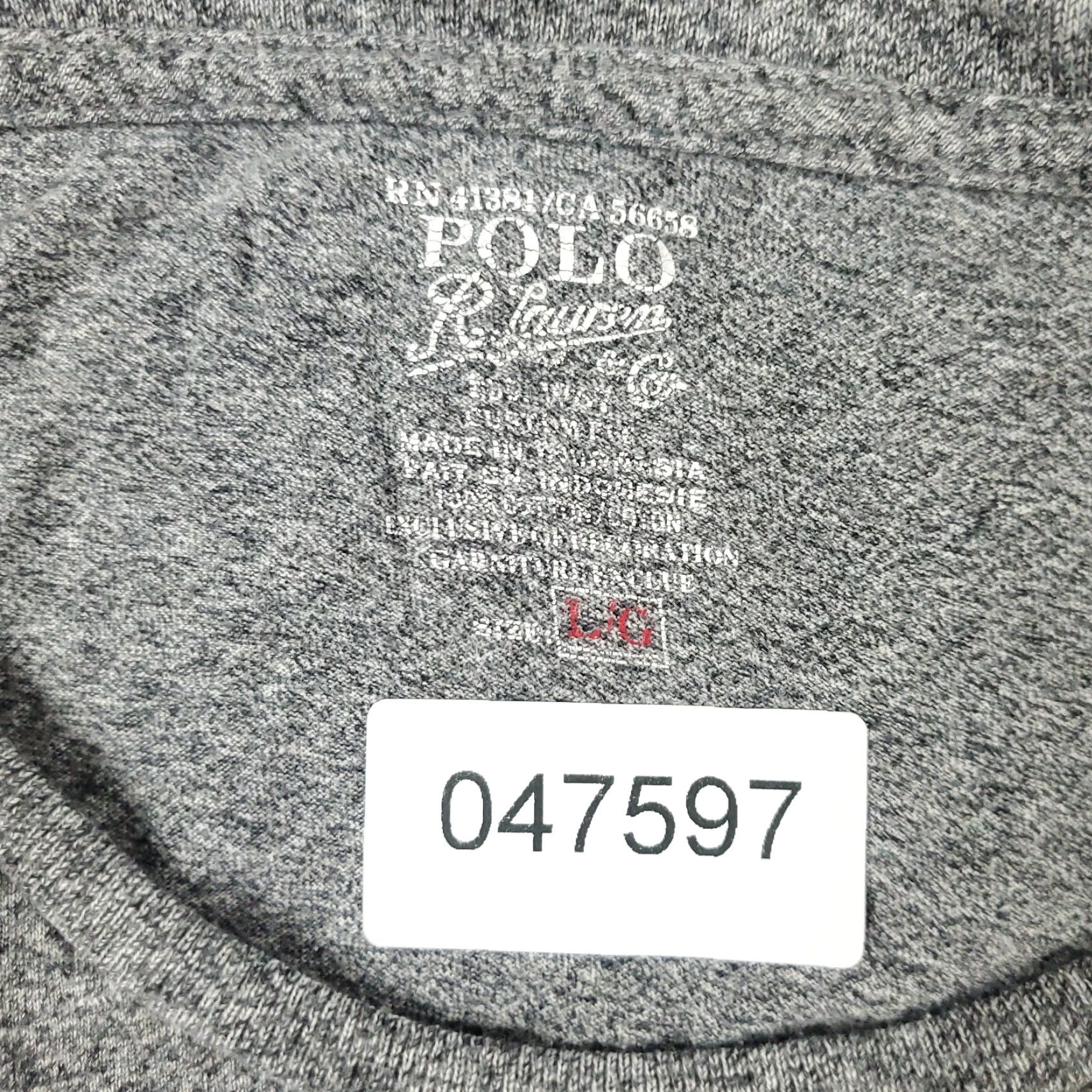 Ralph Lauren Ralph Lauren T Shirt Mens Large Gray Pony Logo Short Sleeve Crew Neck Cotton Size US L / EU 52-54 / 3 - 7 Thumbnail