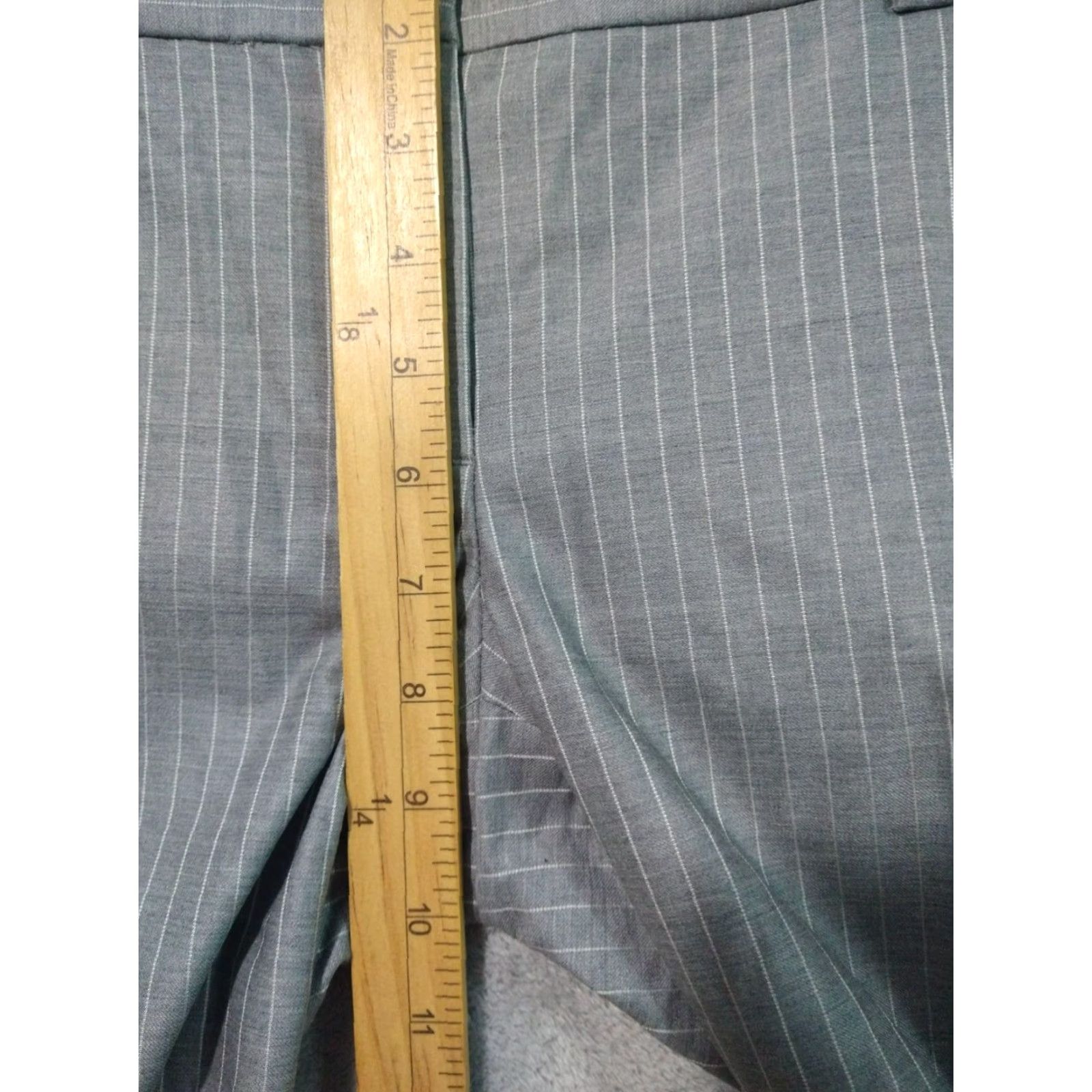 J.Crew J.CREW Dress Pants Womens 2 Gray Striped Wool Trouser Low Rise Straight Pockets City Preppy 90s? Size 26" / US 2 / IT 38 - 4 Thumbnail