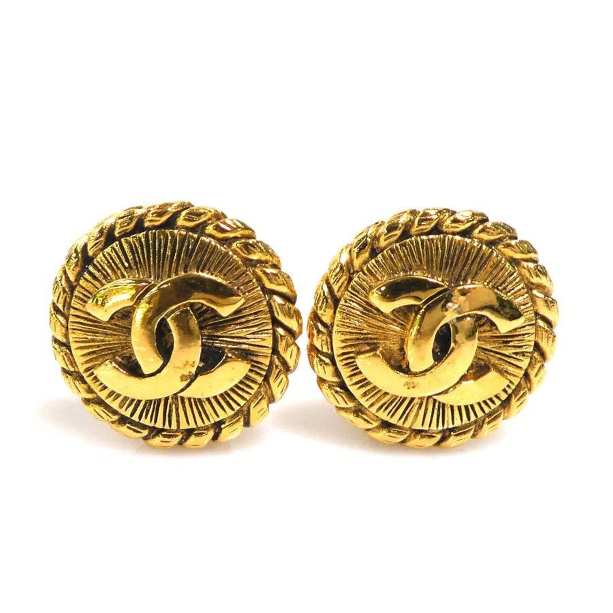 Chanel Chanel earrings, Coco Mark design, metal, gold, women's, e61751i Size ONE SIZE - 1 Thumbnail