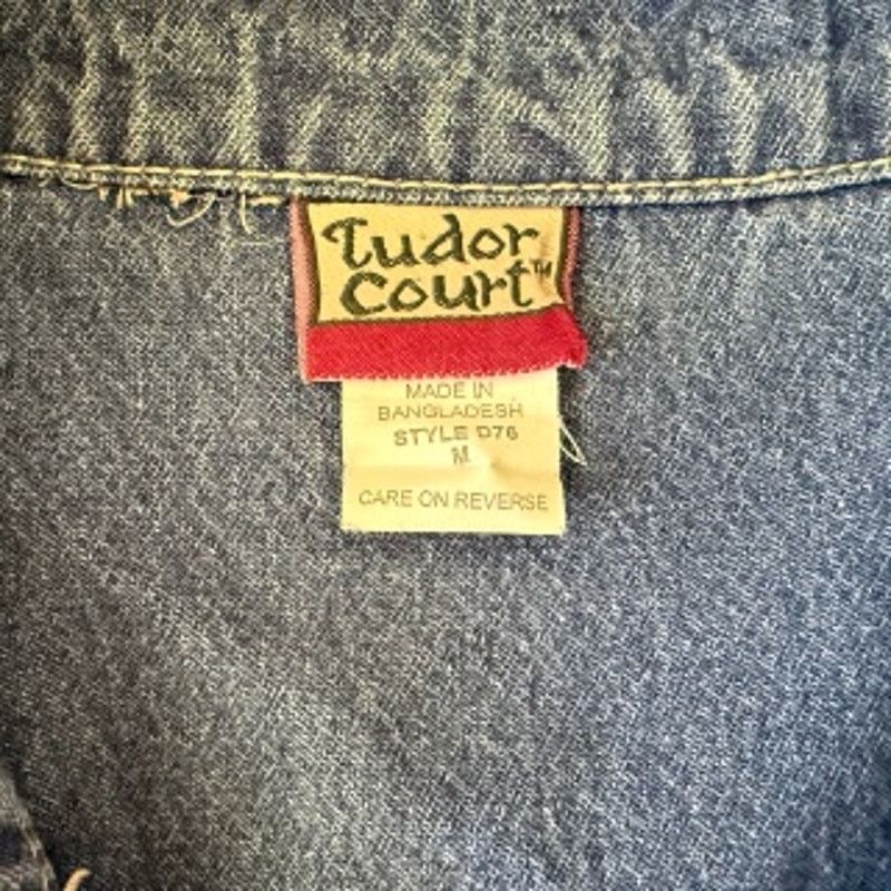 Other Women's Vintage Tudor Court Embroidered Denim Jacket Medium Size M / US 6-8 / IT 42-44 - 3 Thumbnail