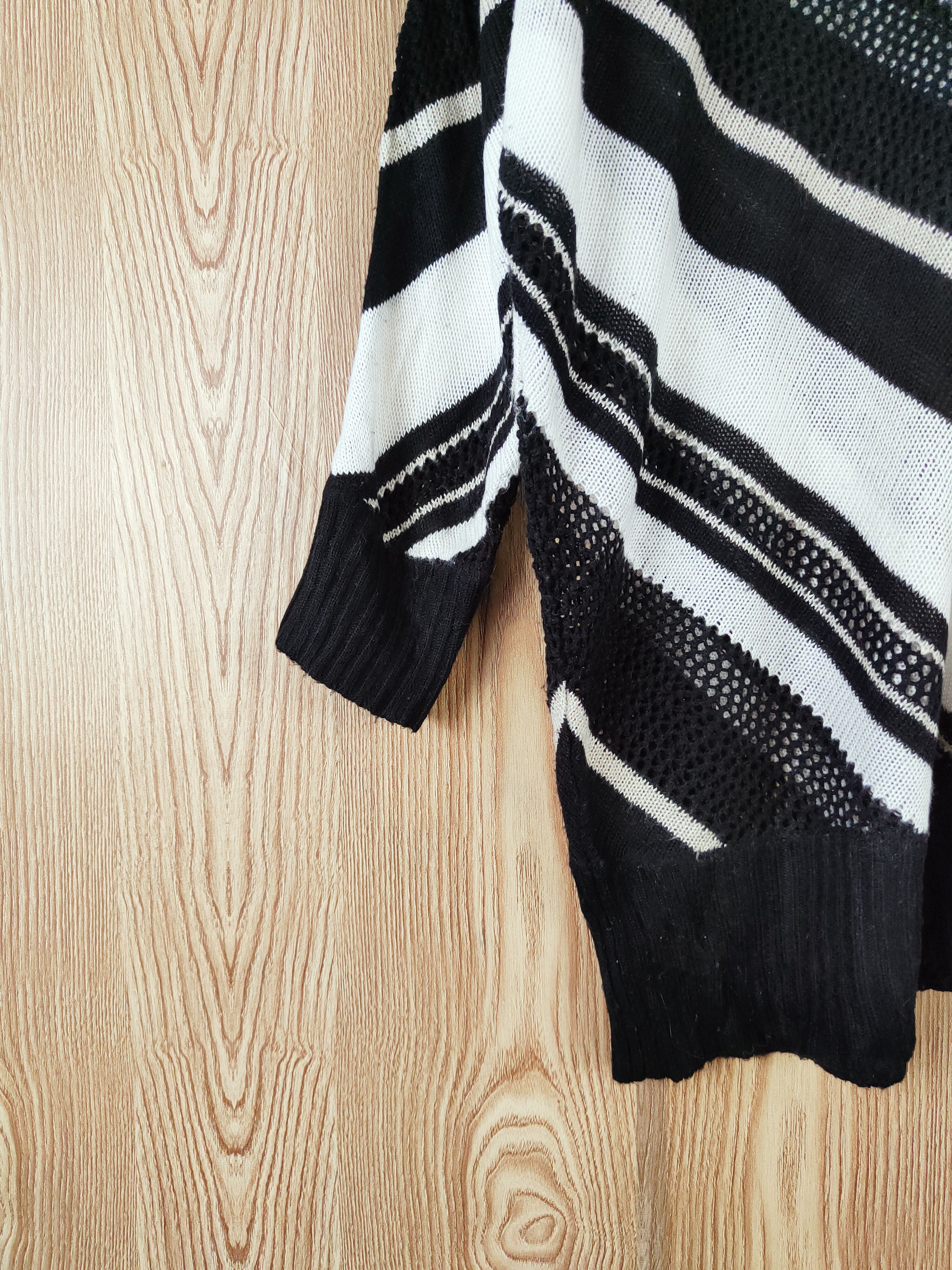Homespun Knitwear × Japanese Brand × Vintage Healthy Karen Black White Knitwear Blouses #W476 Size XL / US 12-14 / IT 48-50 - 5 Thumbnail