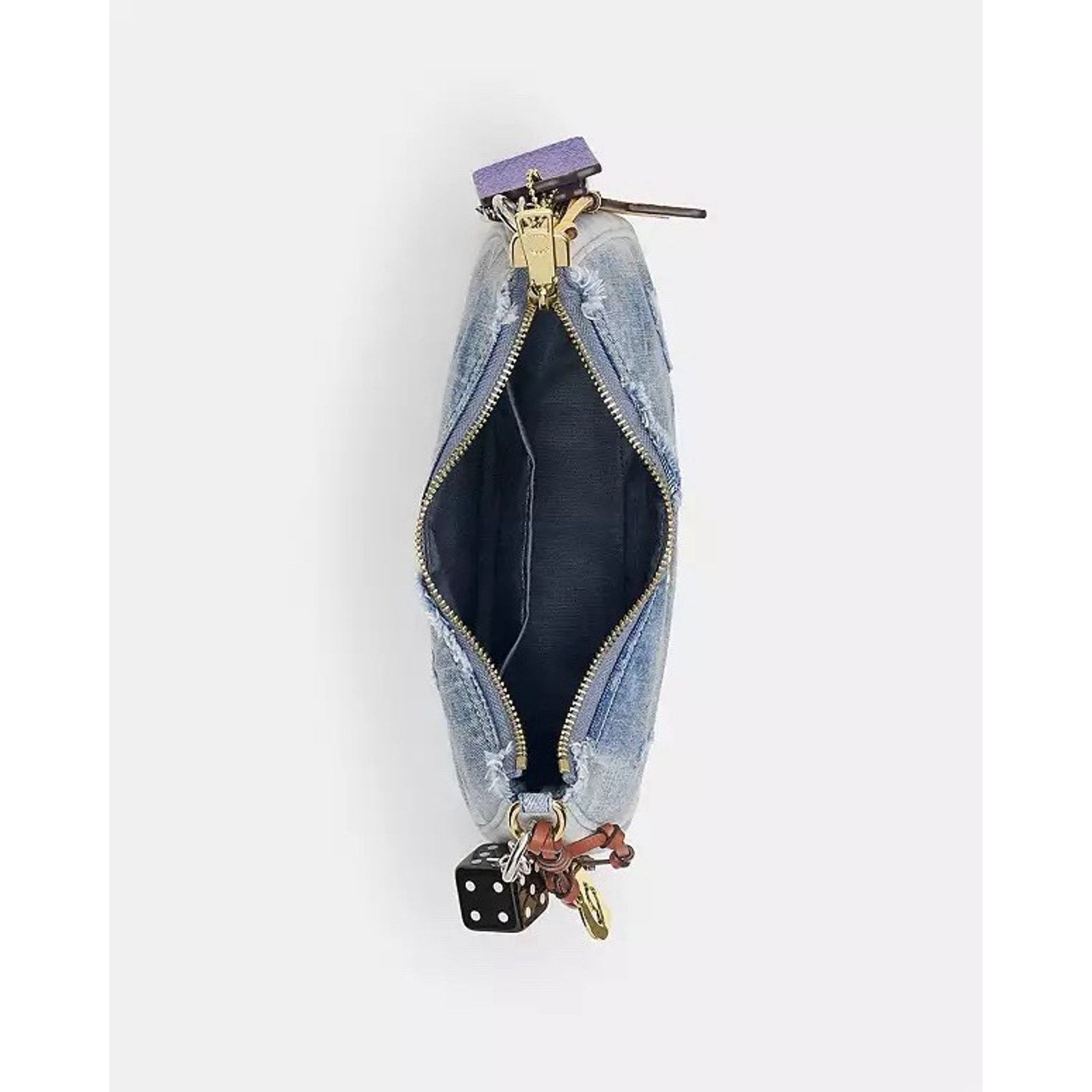 Coach NWT COACH CDY76 Teri Shoulder Bag Loved Denim Charms Size ONE SIZE - 14 Thumbnail