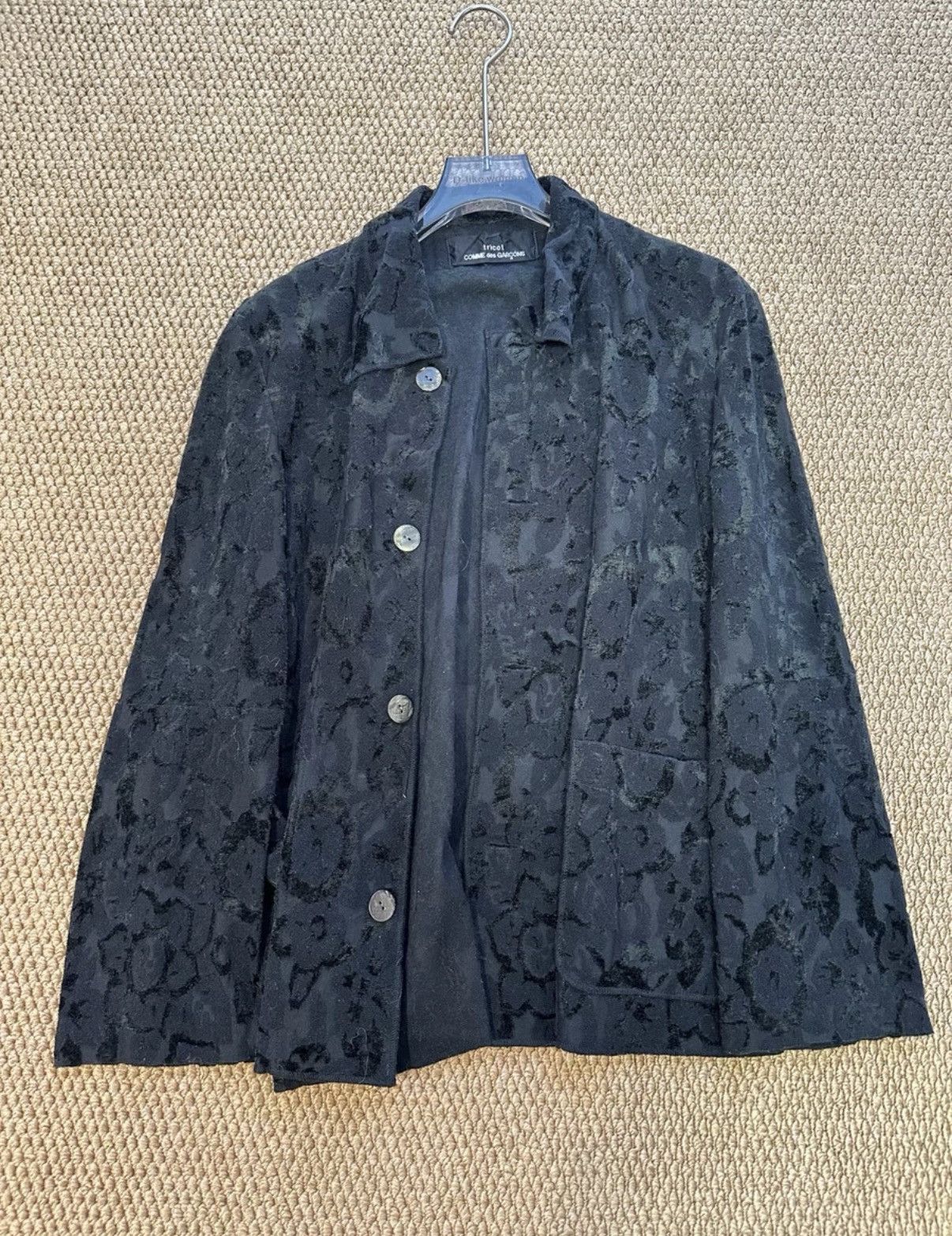 Comme des Garcons COMME des GARÇONS Black Velvet Jacquard Jacket K23 Size S / US 4 / IT 40 - 1 Thumbnail
