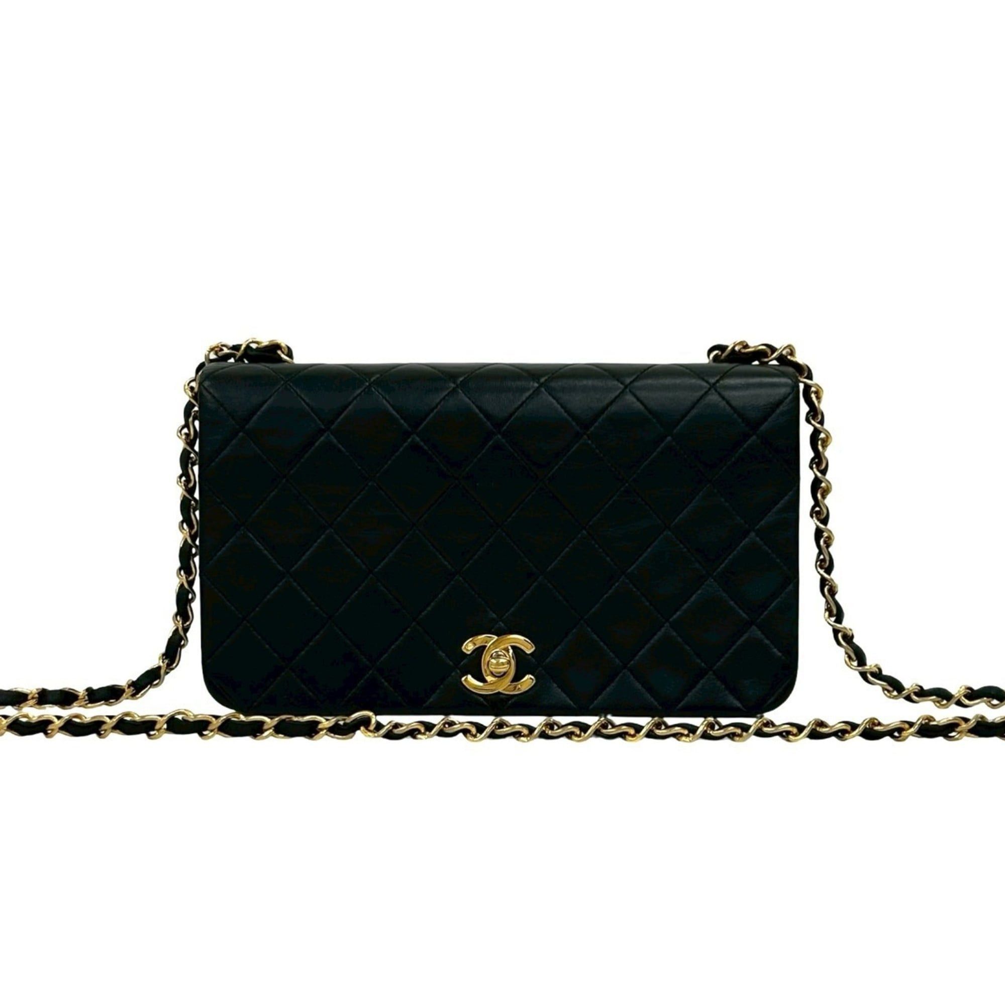 Chanel Matelasse Coco Full Flap Lambskin Chain Shoulder Bag 26211 in Black, Women's