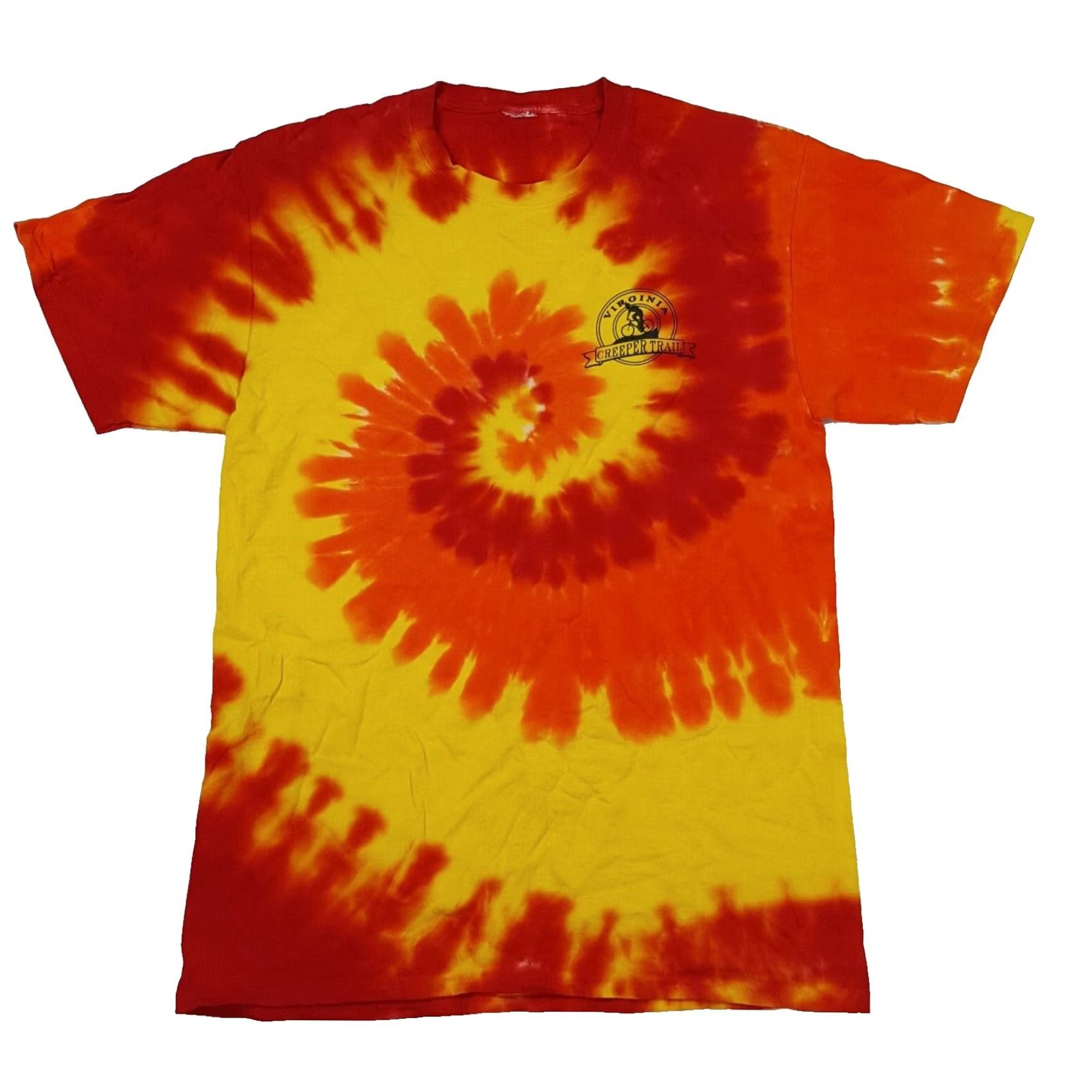 Vintage Vintage Virginia Creeper Trail Tie-Dye T Shirt M Adult Orange Bike Race Retro VA Men Size US M / EU 48-50 / 2 - 2 Thumbnail