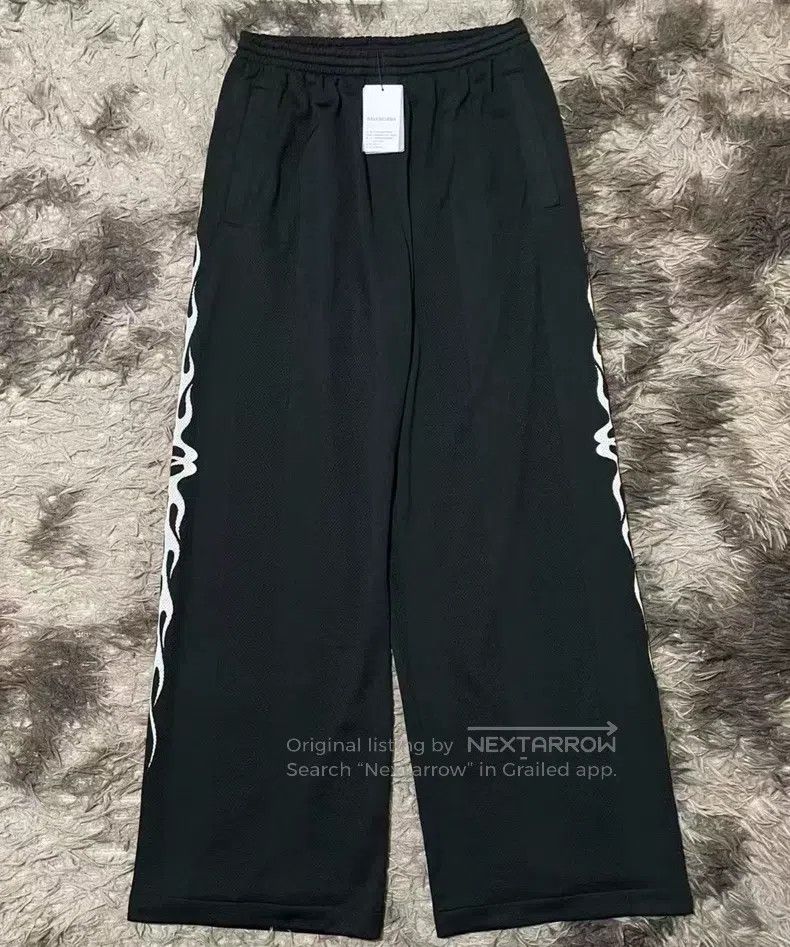Balenciaga Balenciaga Size S Double Ring Flame Net Eye Sweatpants Size US 27 - 1 Thumbnail