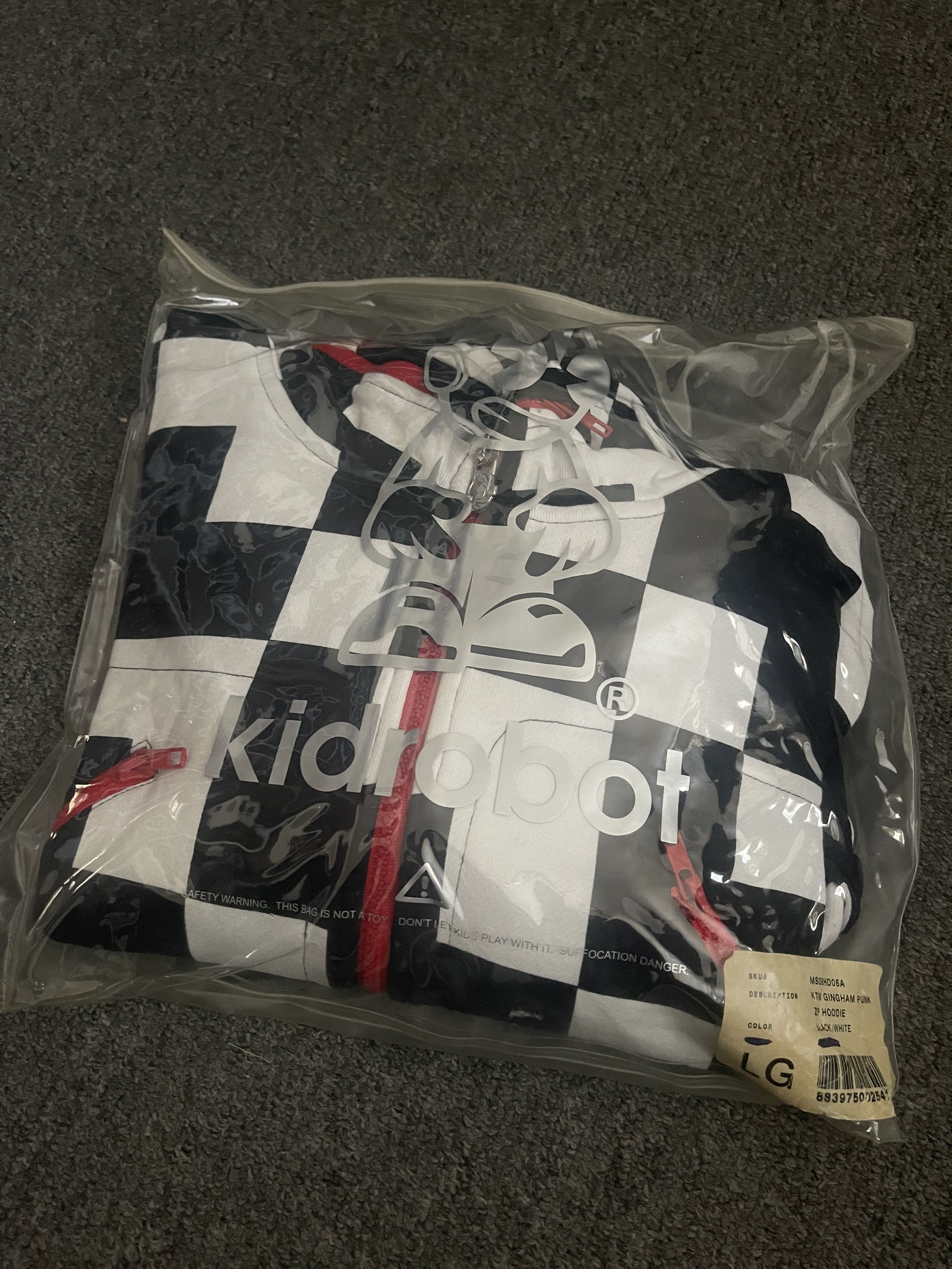 Kid Robot Vintage Kid Robot Gingham Punk Zip Hoodie (Rare) Size US L / EU 52-54 / 3 - 4 Thumbnail