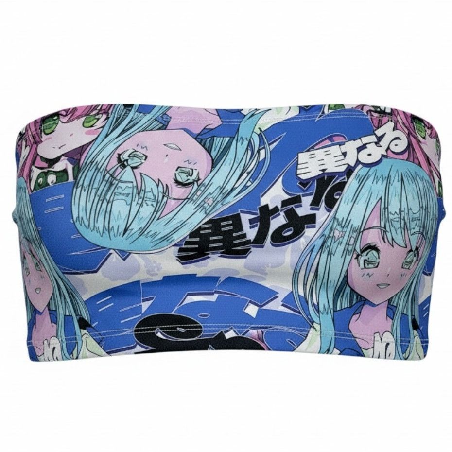 Other New Girl Order Women's 12 Blue Anime Girl Tube Bandeau Top Size L / US 10 / IT 46 - 1 Thumbnail