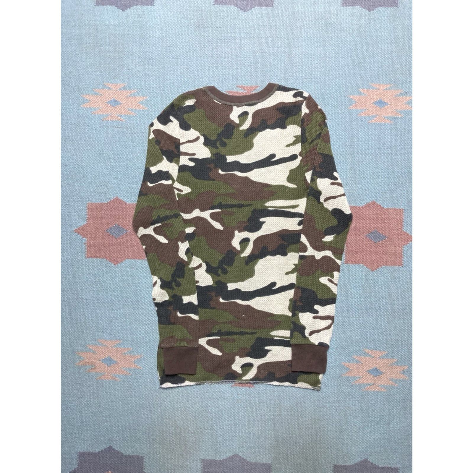 Layer 8 VINTAGE Base Waffle knit thermal shirt camo long sleeve base layer camouflage women’s small S Camouflage Thermal Knit Shirt Womens Small Size S / US 4 / IT 40 - 4 Thumbnail