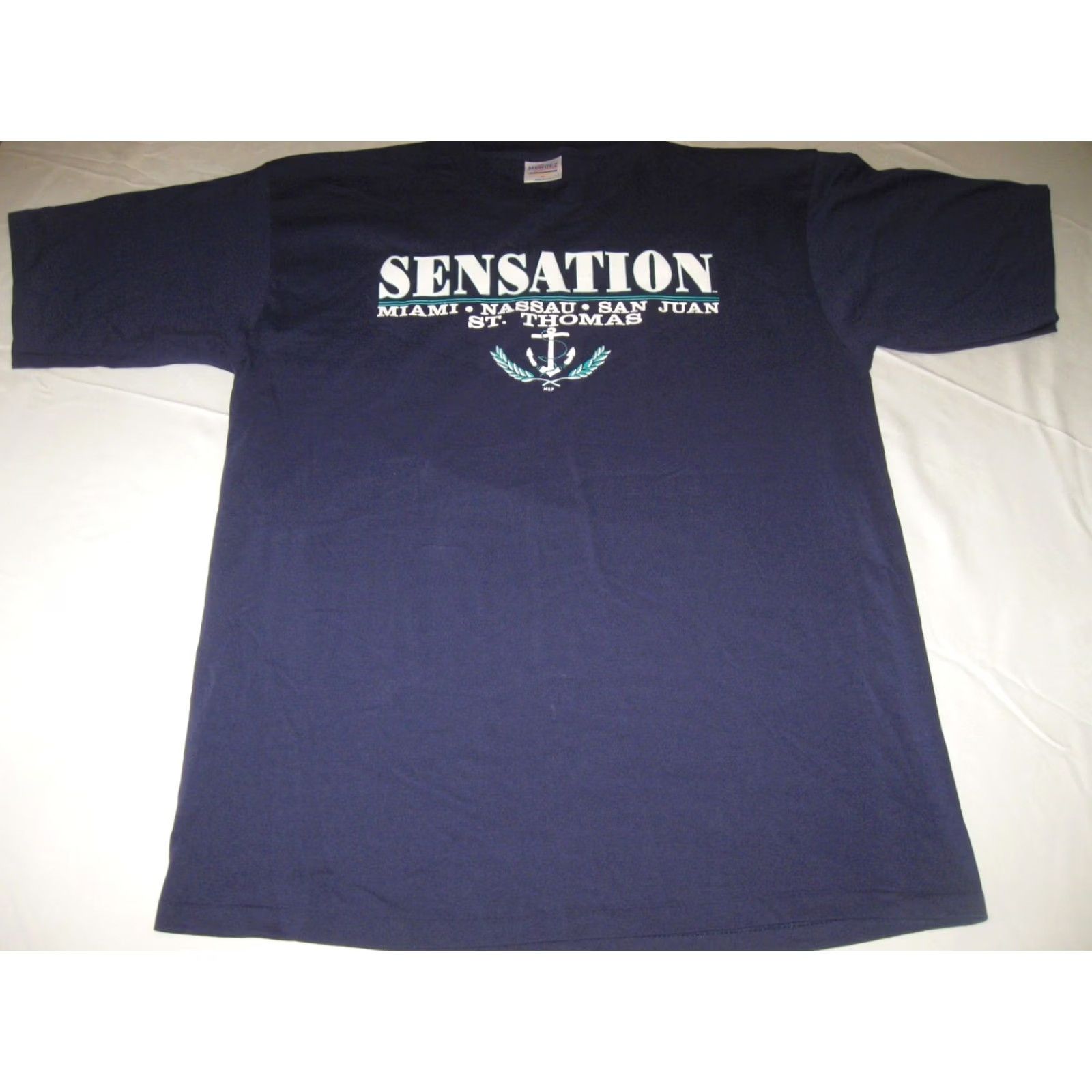 Vintage VINTAGE Mendez Sportswear Carnival Sensation Cruise T-Shirt Men XL Blue 1990s Graphic Print Crew Neck Short Sleeve Cotton Shirt Size US XL / EU 56 / 4 - 2 Thumbnail