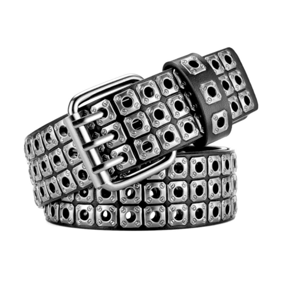 Japanese Brand × Vintage Punk Werewolf Claw Square Rivet Eyelets Leather Belt Rave Size ONE SIZE - 2 Thumbnail