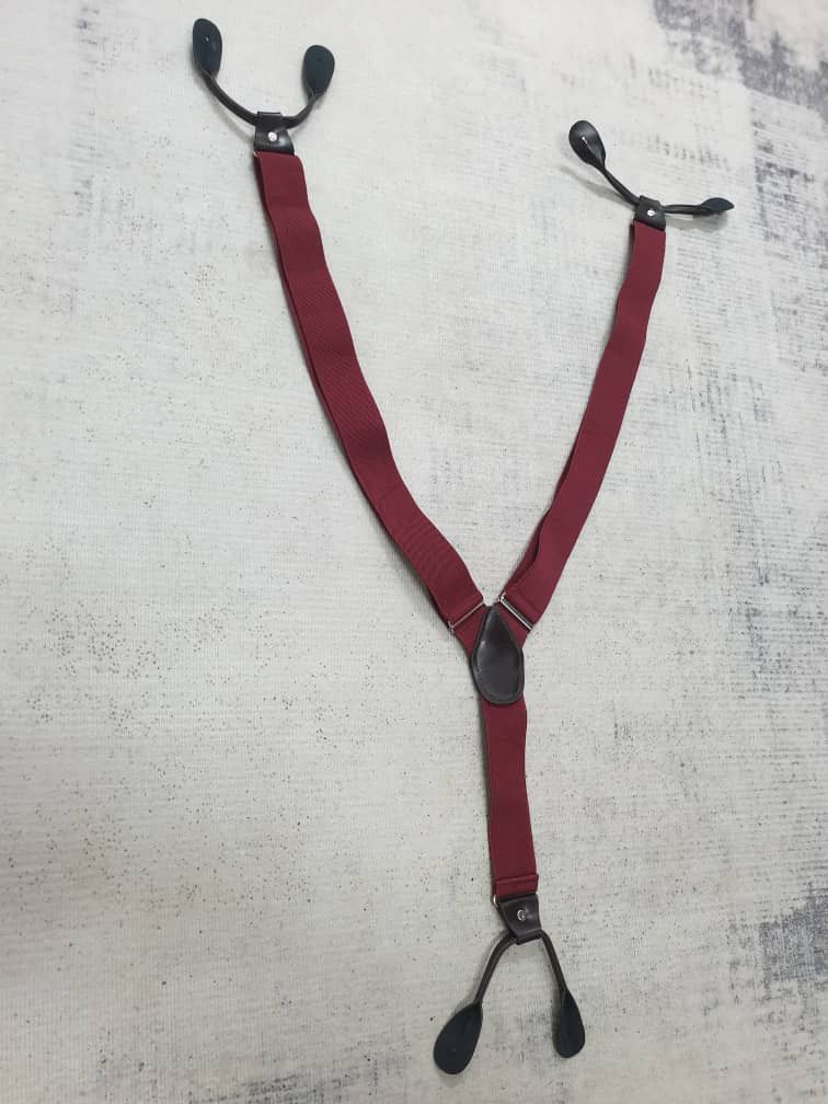 Japanese Brand Maroon harajuku streetwear Suspender Size ONE SIZE - 2 Thumbnail