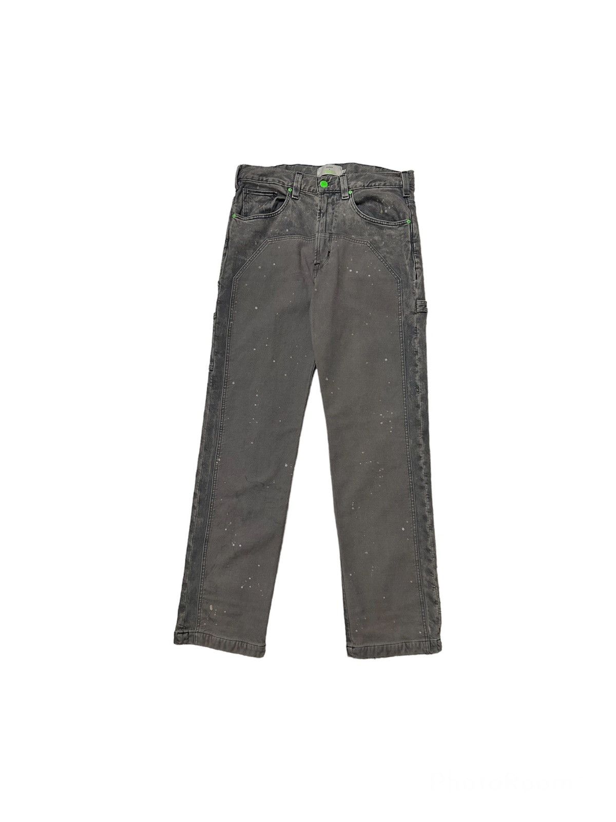 image of New Hudson X Zoe Costello Denim Carpenter Work Pants Size 32 in Grey, Men's