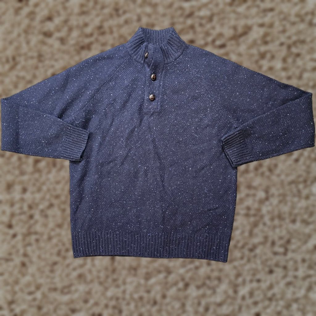 UNTUCKit UNTUCKit Sweater Men Size Medium Blue Speckle Lambs Wool High Neck Casual Career Shirt Size US M / EU 48-50 / 2 - 1 Thumbnail