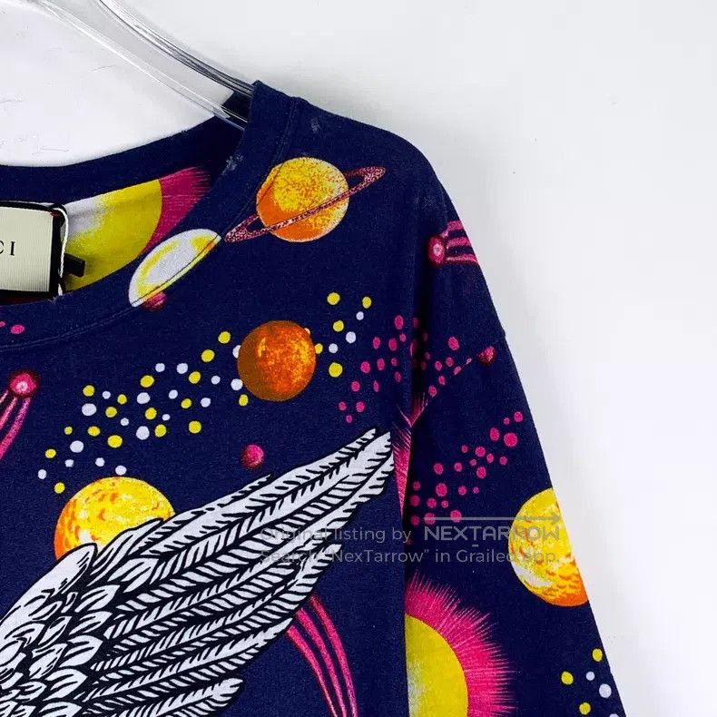 Gucci Gucci Dark blue planet eagle print cotton round-neck short Size US S / EU 44-46 / 1 - 3 Thumbnail