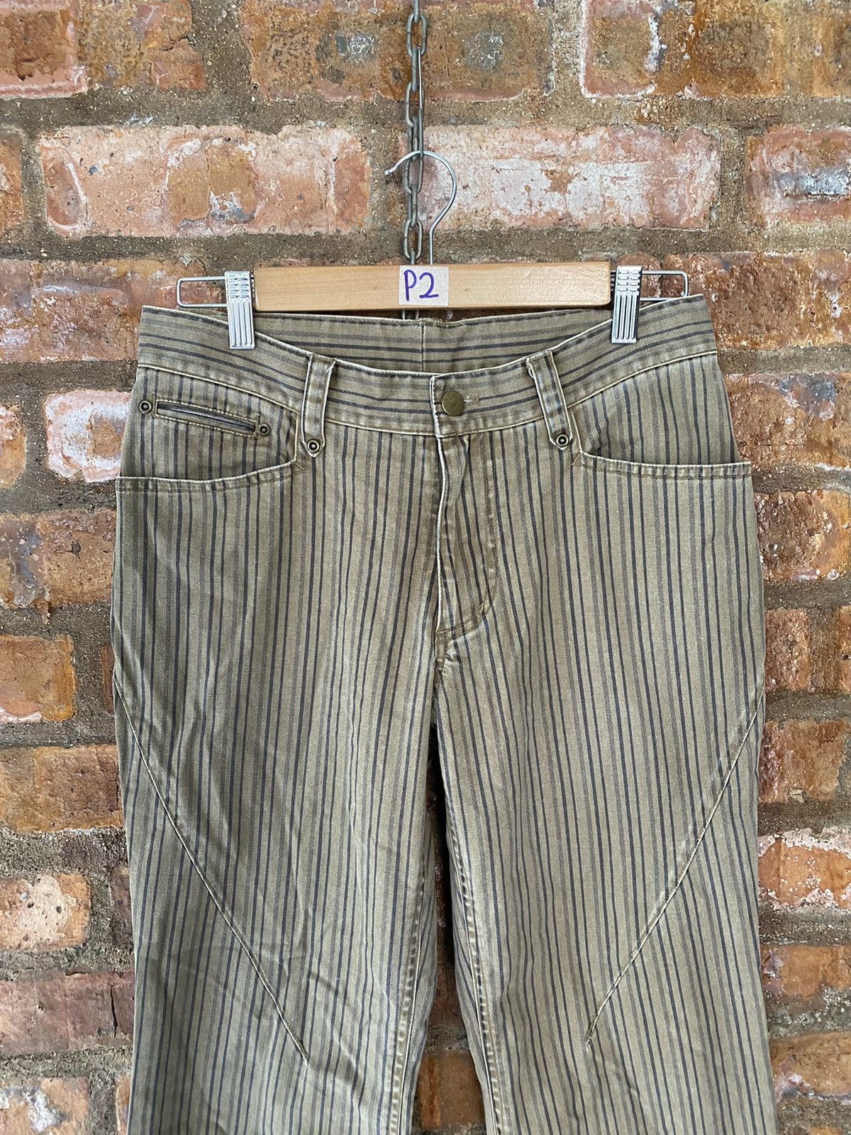 Japanese Brand × Obelisk × Shellac 🔥2000s A.S.M Japan Flare stripe LGB GOA Size US 29 - 3 Thumbnail