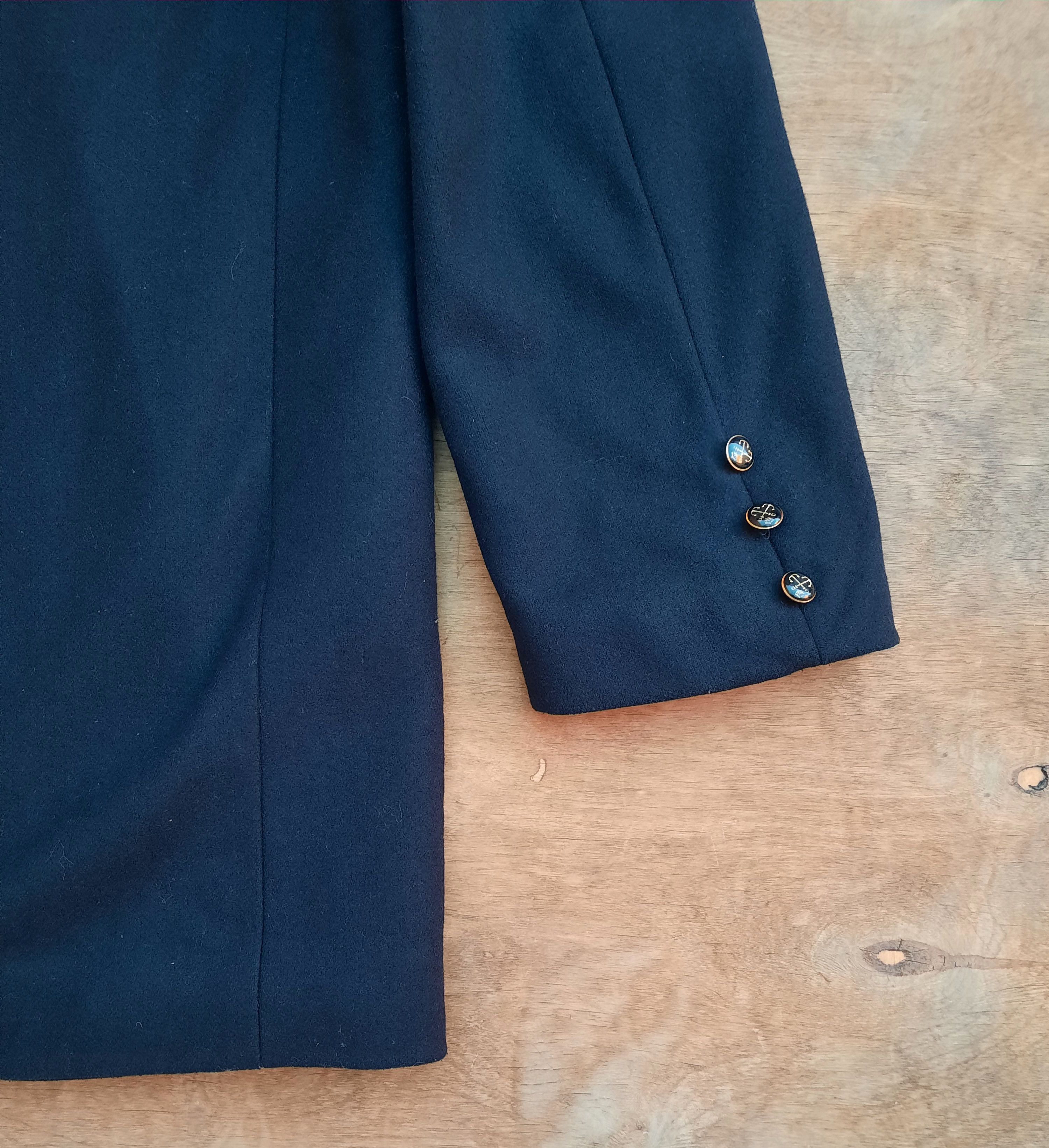 Burberry Burberrys Navy Wool Classic mens Double Breasted pea coat Size US L / EU 52-54 / 3 - 12 Thumbnail