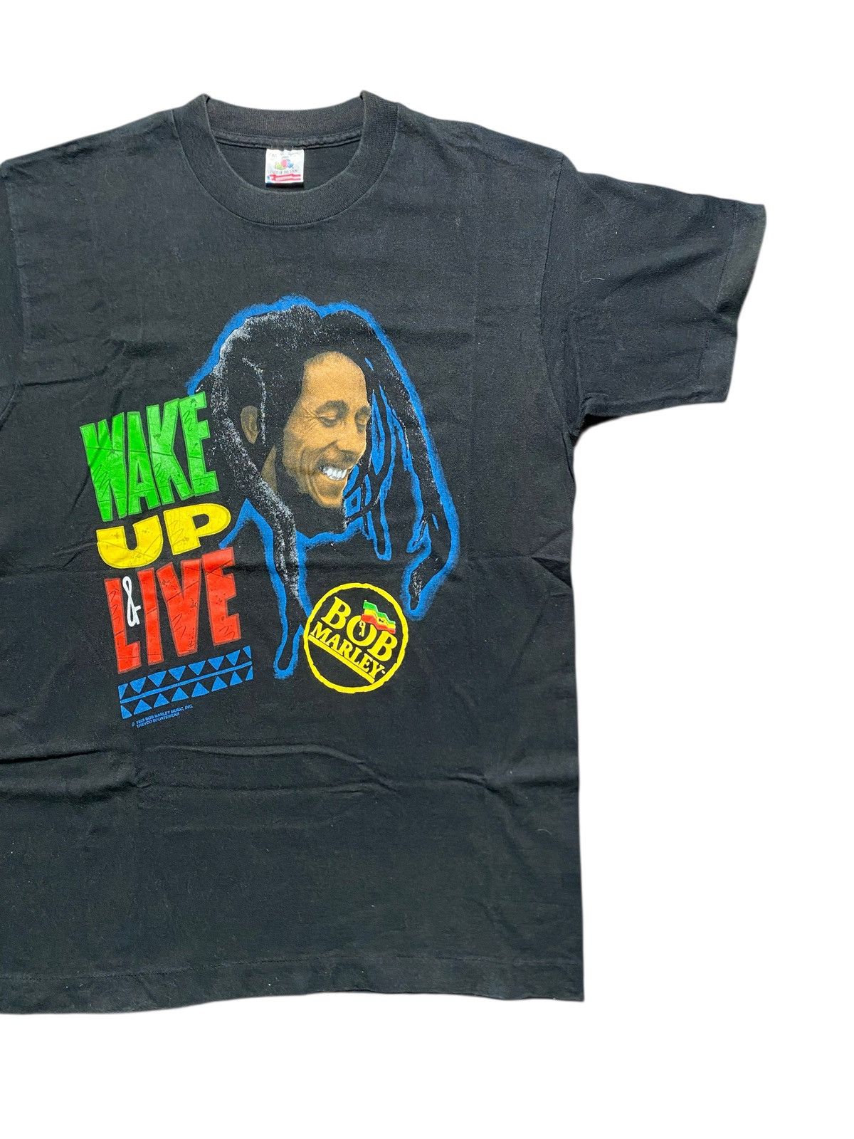 Bob Marley VINTAGE BOB MARLEY WAKE UP LIVE RAGGAE 90s TOUR PROMO TEE Size US M / EU 48-50 / 2 - 4 Thumbnail