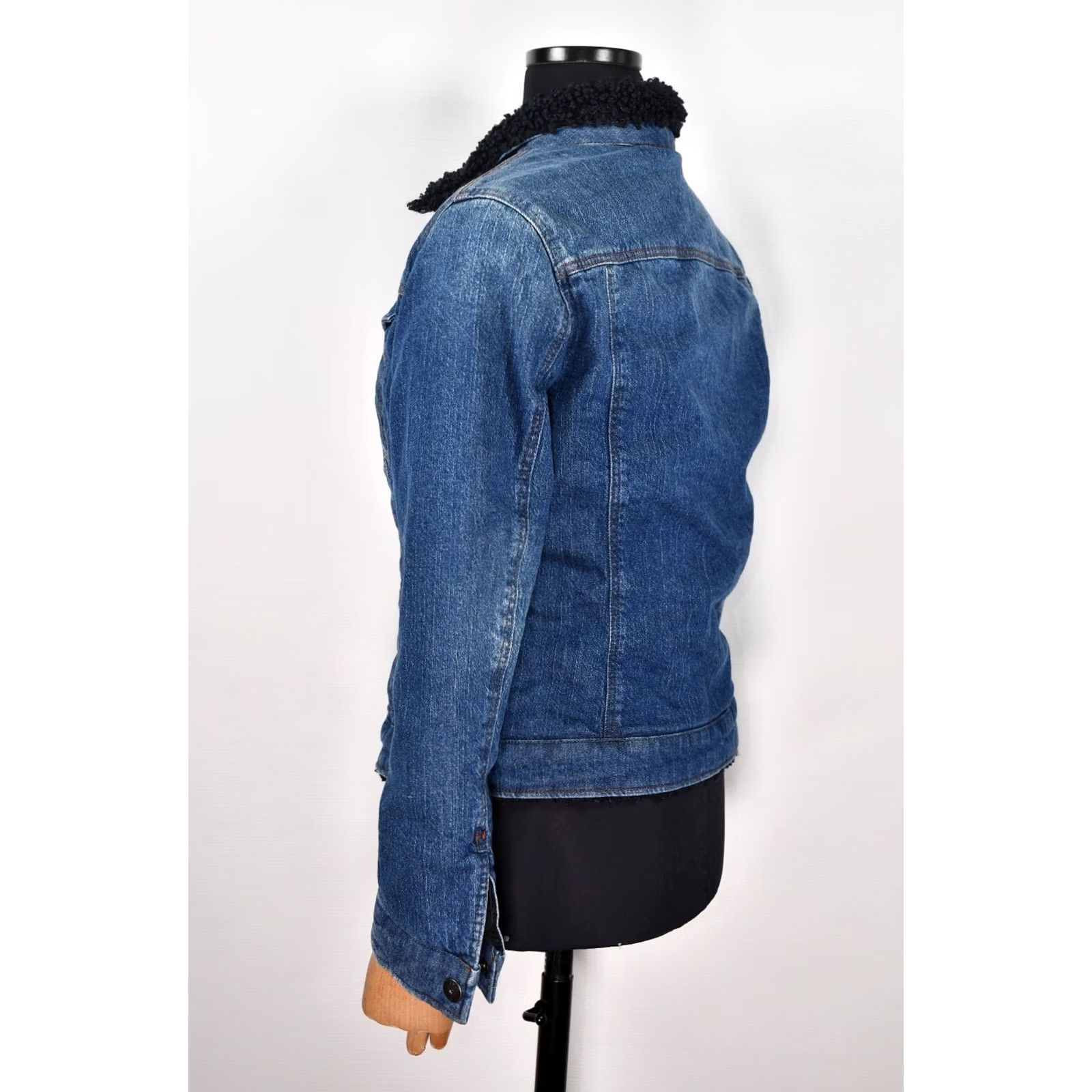 G-Star G-Star Raw 3301 Slim Sherpa Jacket WMN Sato Stretch Denim Blue M Women Jacket Sherpa Stretch Denim Slim Wool? (Note: original must be used) Size M / US 6-8 / IT 42-44 - 4 Thumbnail