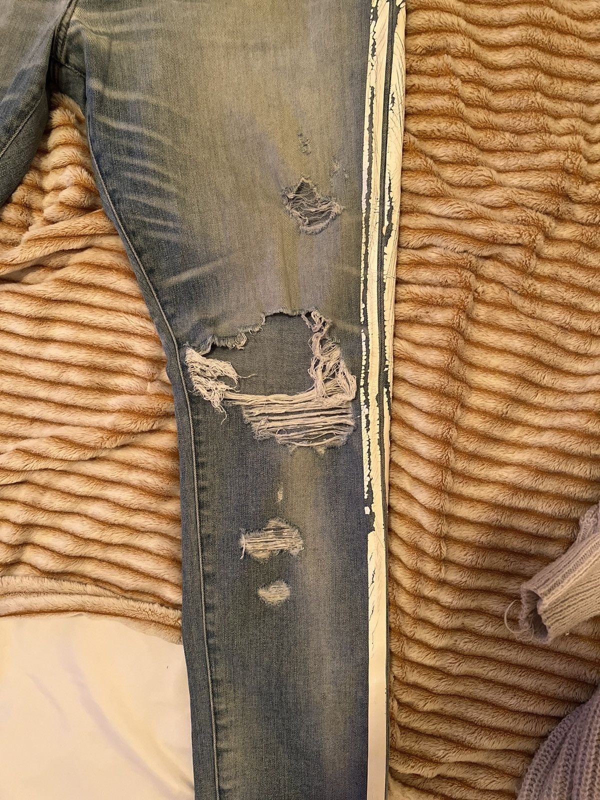 Amiri Amiri OG Blue Broken Track Jeans (sz 38) Size US 38 / EU 54 - 5 Thumbnail