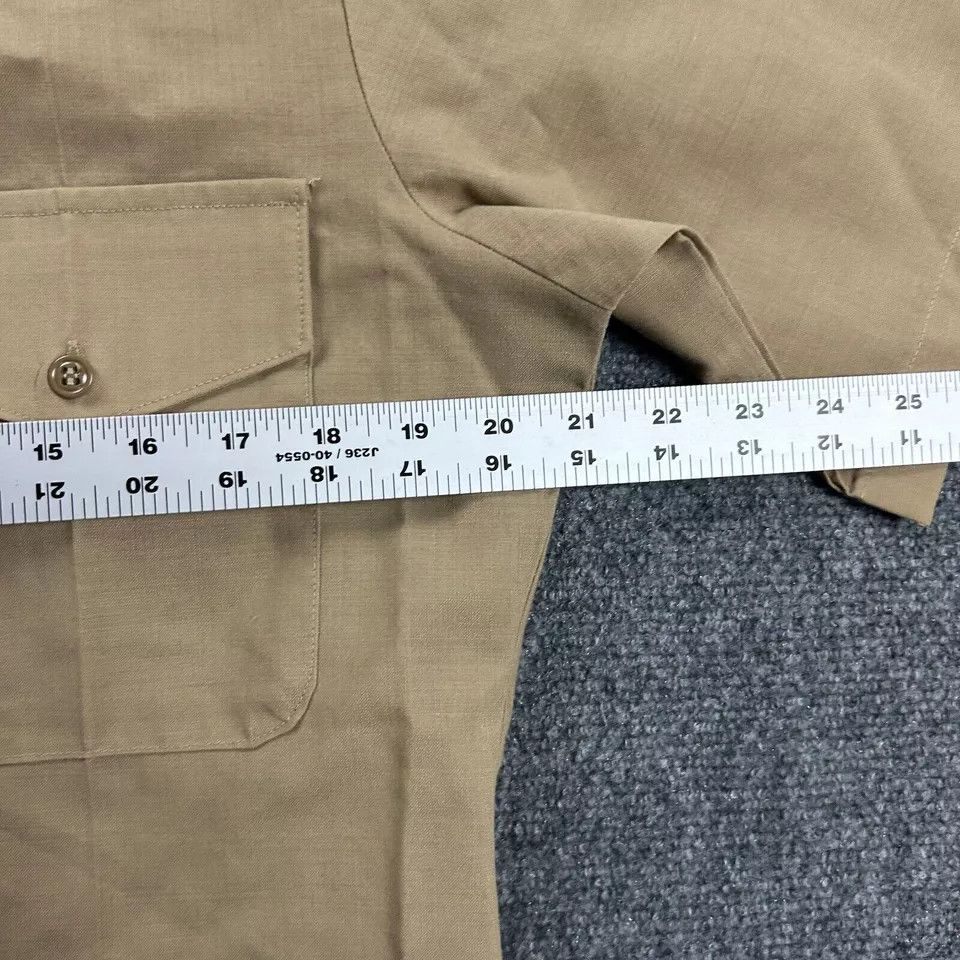 Other DSCP Shirt Mens 15.5 Beige Button Up Uniform Short Sleeve Size US S / EU 44-46 / 1 - 3 Thumbnail