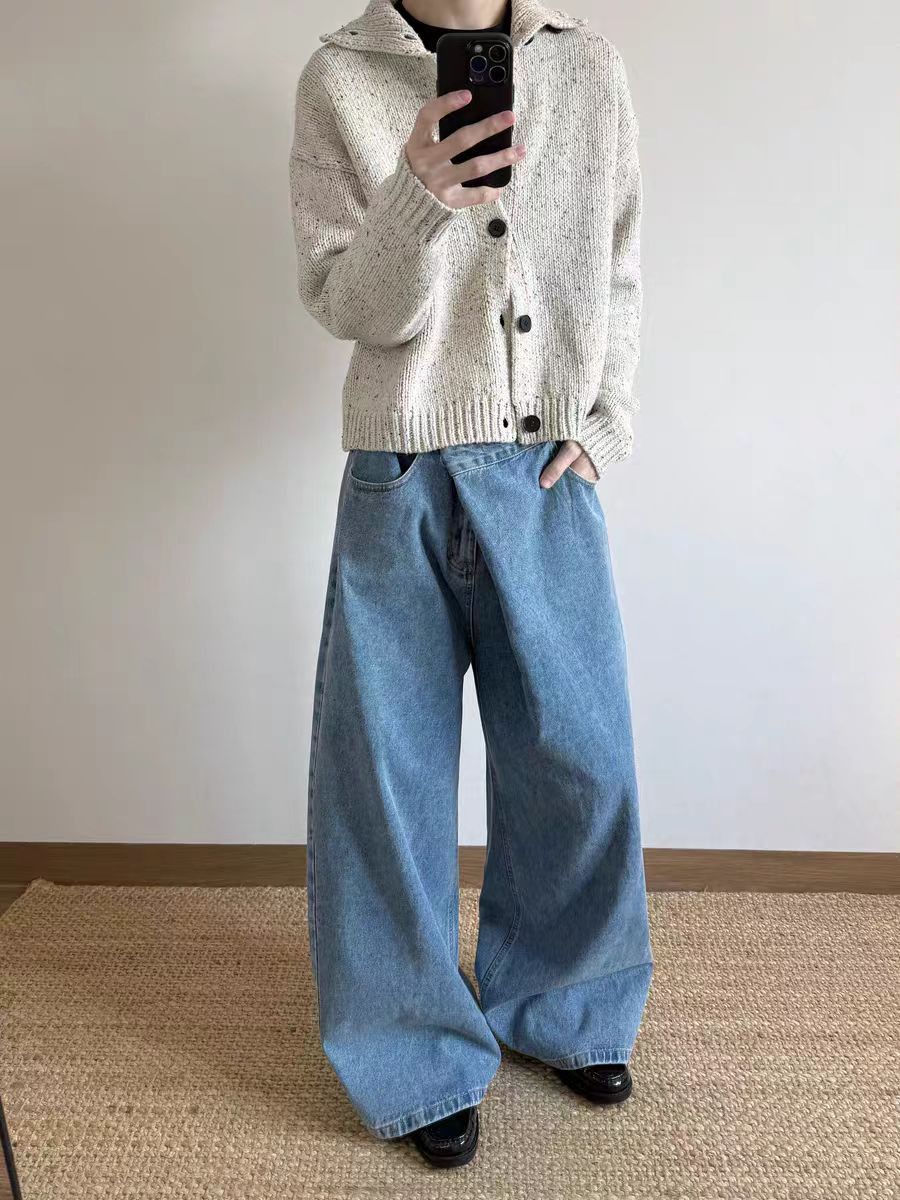 Other Asymmetrical-Cut Wide-Leg Washed Jeans Size US 30 / EU 46 - 3 Thumbnail