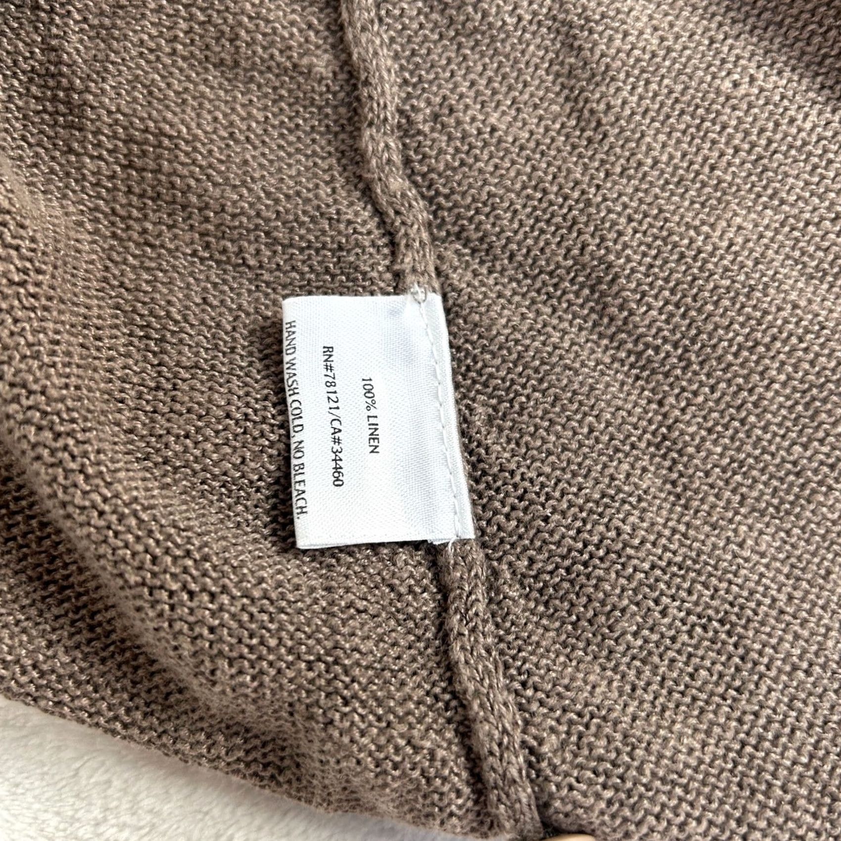 Eileen Fisher Eileen Fisher Womens Linen Knit Button-Up Sweater Vest Medium Brown Lightweight Size M / US 6-8 / IT 42-44 - 4 Thumbnail