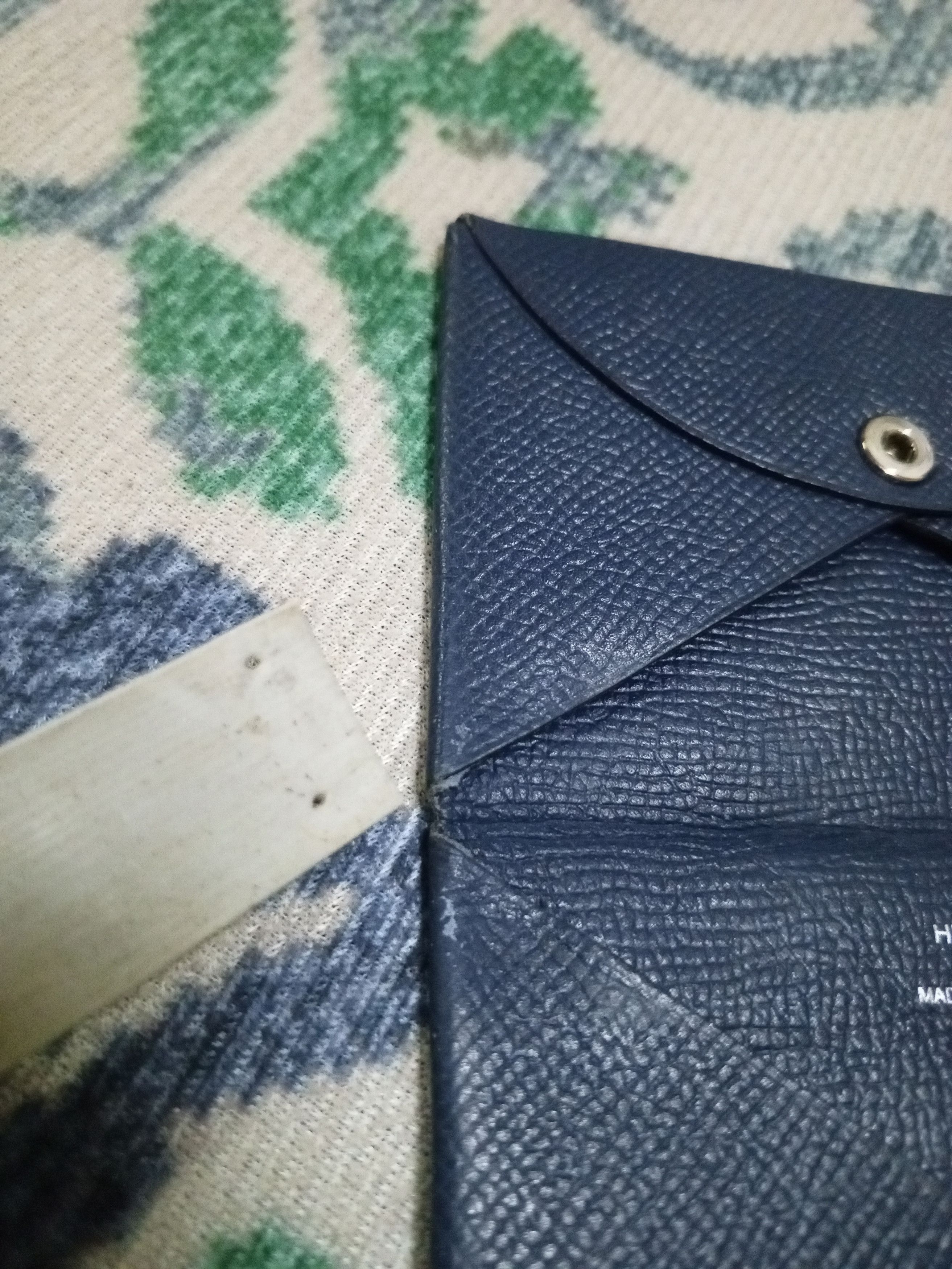 Hermes 🔥HERMES🔥CALVI LEATHER CARD WALLET NAVY BLUE Size ONE SIZE - 10 Thumbnail