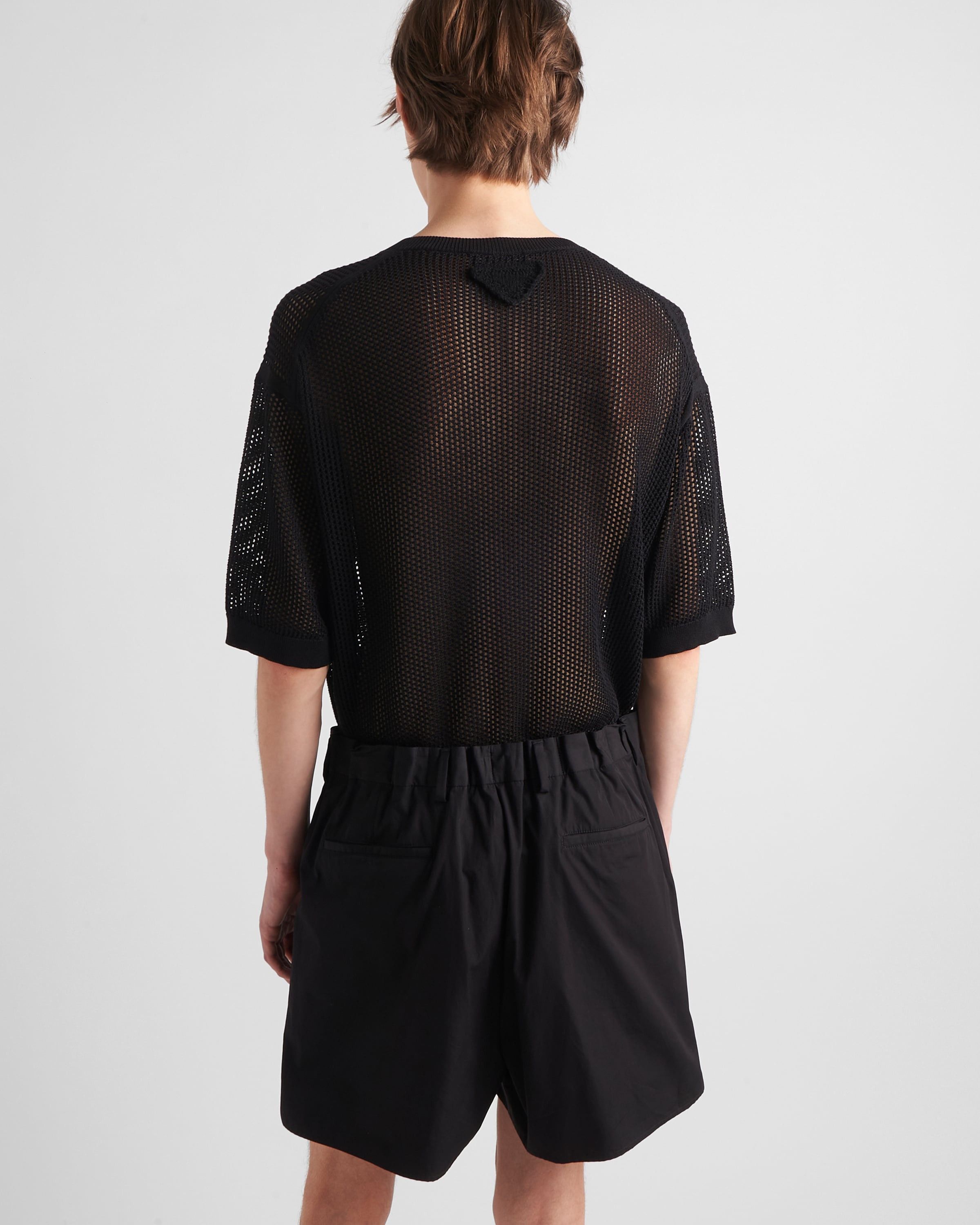 Prada o1bcso1str1025 Silk Cotton Crew-Neck Sweater in Black Size US M / EU 48-50 / 2 - 5 Thumbnail