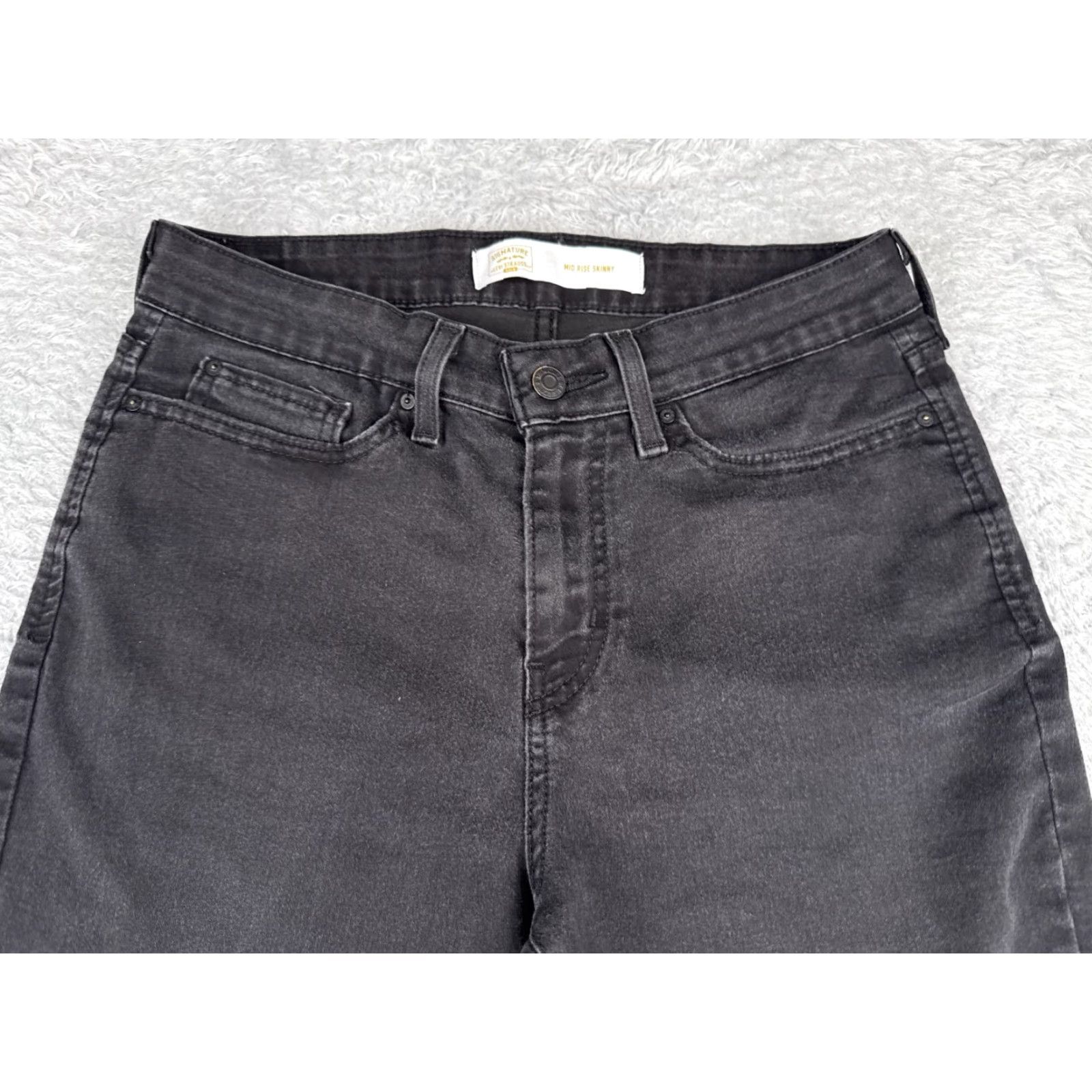 Levi's Levis Jeans Women 29 Black Denim Mid Rise Skinny Cotton Blend 29x28 Jeans Women's Black 29 28 Levi's Skinny Modern 5-Pocket Mens? Size 29" - 4 Thumbnail