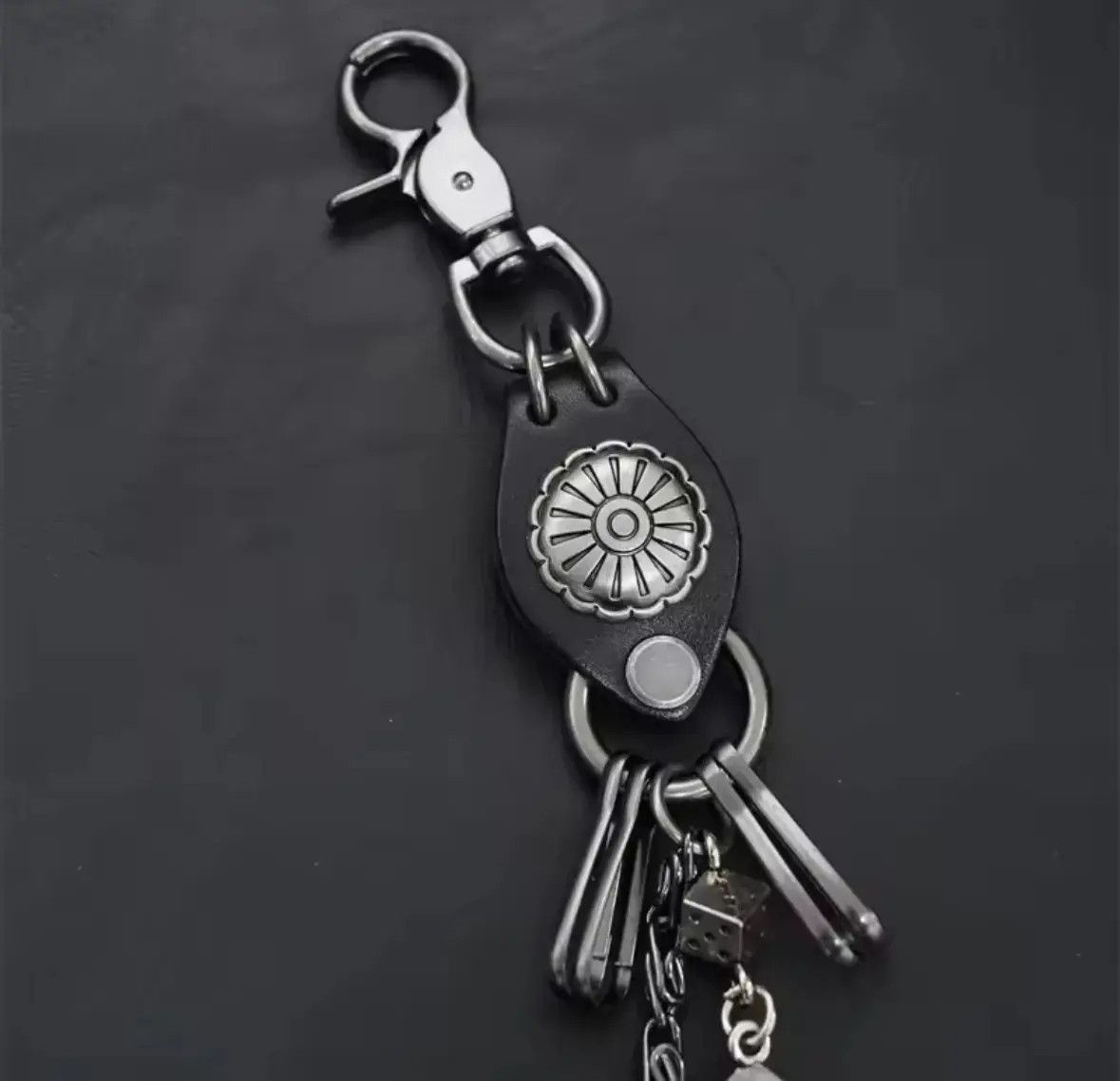 Japanese Brand Motorcycle KeyChain Jean Biker Wallet Belt Chain Dice Charms Size ONE SIZE - 6 Thumbnail