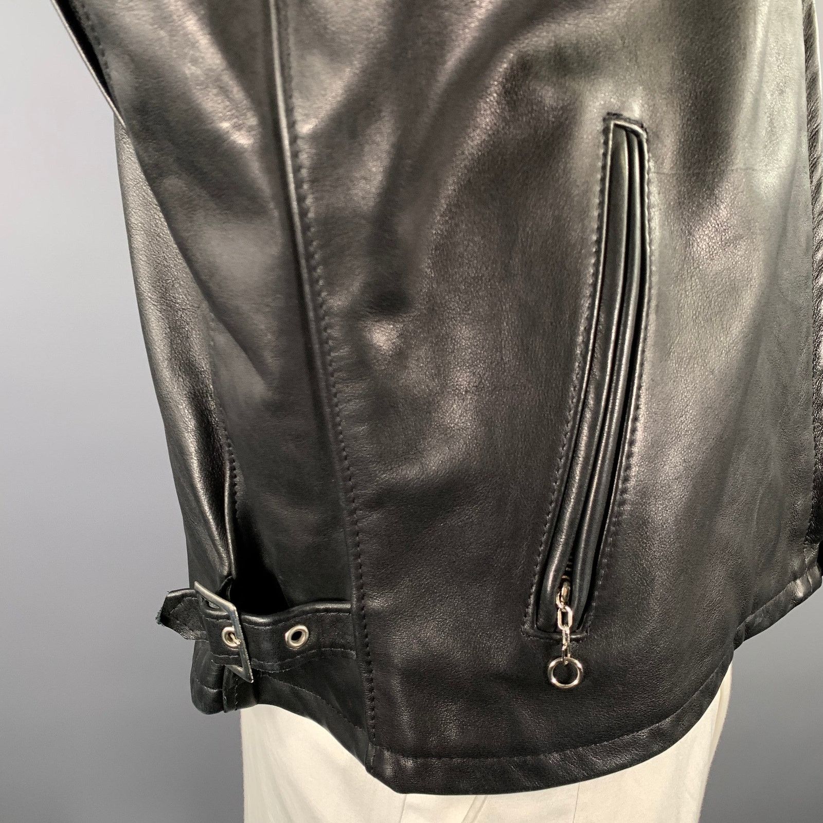 Schott SCHOTT Size 46 Black Leather Moto Racer Jacket Size US XL / EU 56 / 4 - 6 Thumbnail