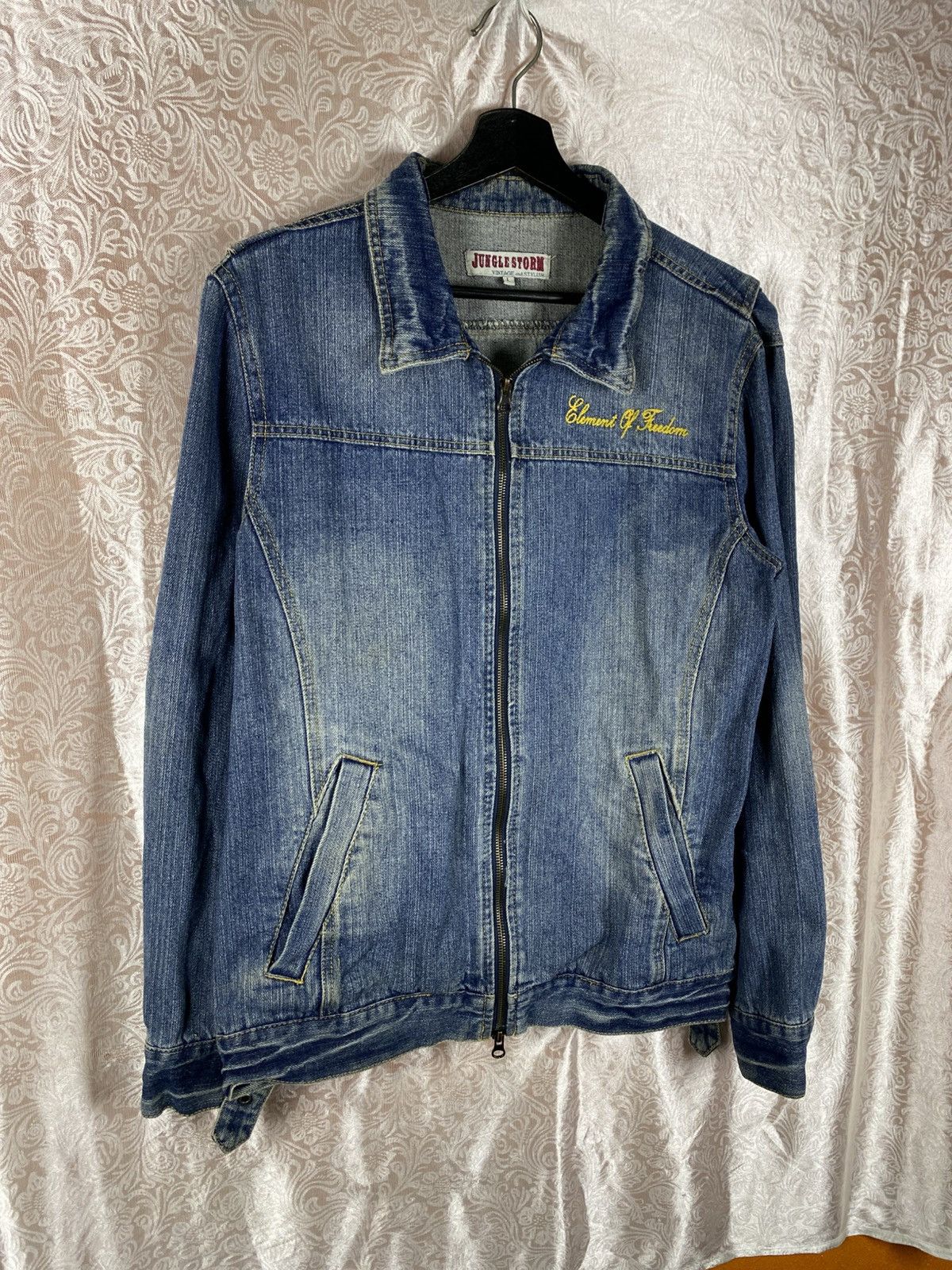 Japanese Brand Junglestorm Vintage Denim Jacket Embroidery Zip Up Japanese Size US M / EU 48-50 / 2 - 5 Thumbnail