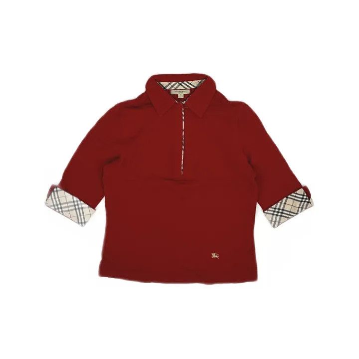 Burberry Burberry Casual Stylish Half-Zip Short Sleeve 0079 Size S / US 4 / IT 40 - 1 Thumbnail