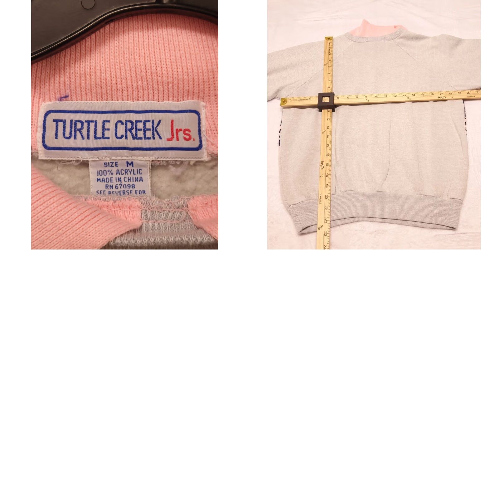 Vintage VINTAGE Turtle Creek Jrs Rabbit Knit Sweater Shirt Womens 80s 90s Gray M Pullover Knit Acrylic Long Sleeve Collared Size M / US 6-8 / IT 42-44 - 8 Thumbnail