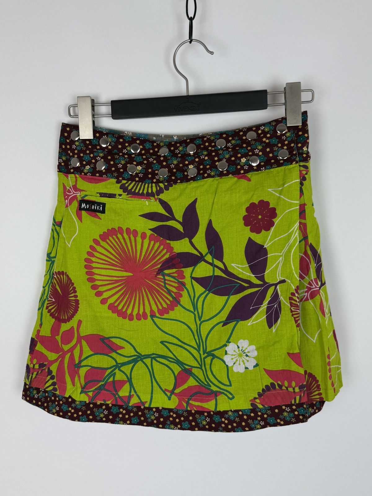Vintage Y2K Vintage Moshiki & Nijens Patchwork Reversible Mini Skirt Size 28" / US 6 / IT 42 - 5 Thumbnail