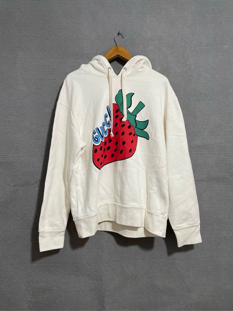 Gucci Gucci Strawberry printed beige hooded sweatshirt 2501-Nexta Size US L / EU 52-54 / 3 - 1 Thumbnail