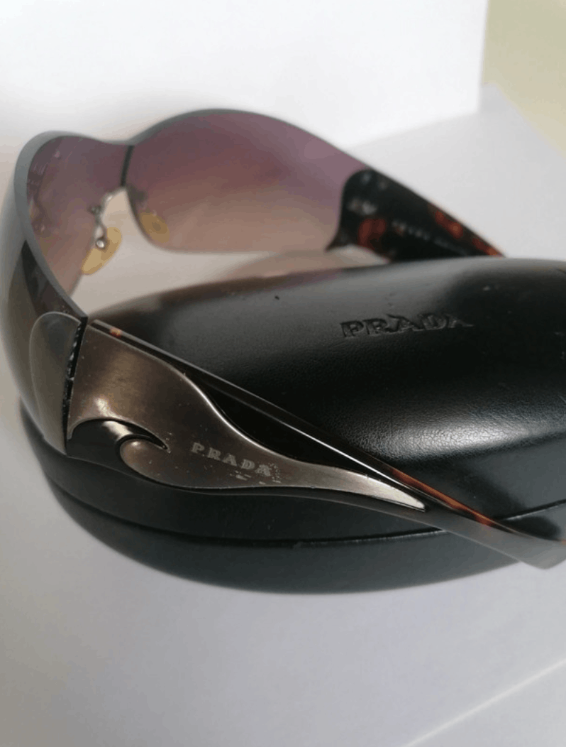 Prada × Vintage PRADA Sunglasses Flame 2004 Star Sport Metal Shield Wrap Size ONE SIZE - 1 Thumbnail