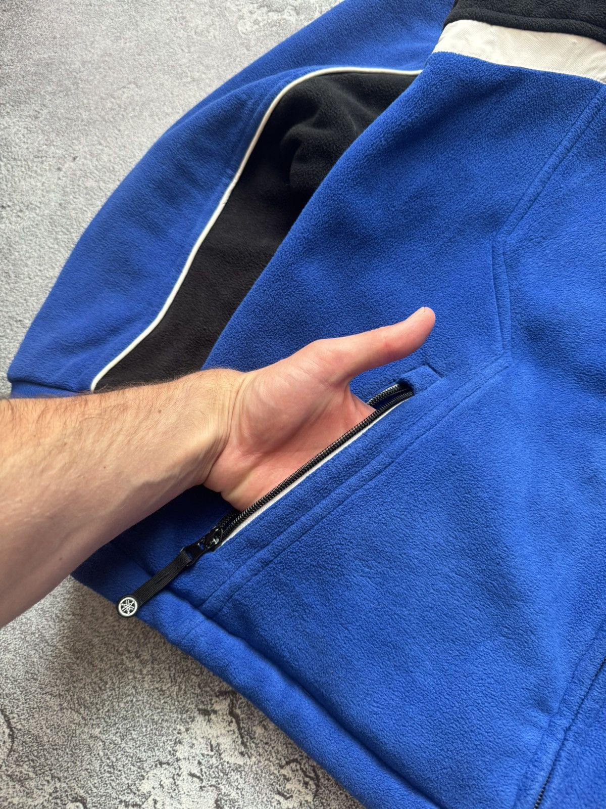 Vintage × Yamaha Yamaha L blue fleece jacket bomber zip big logo Size US L / EU 52-54 / 3 - 14 Thumbnail