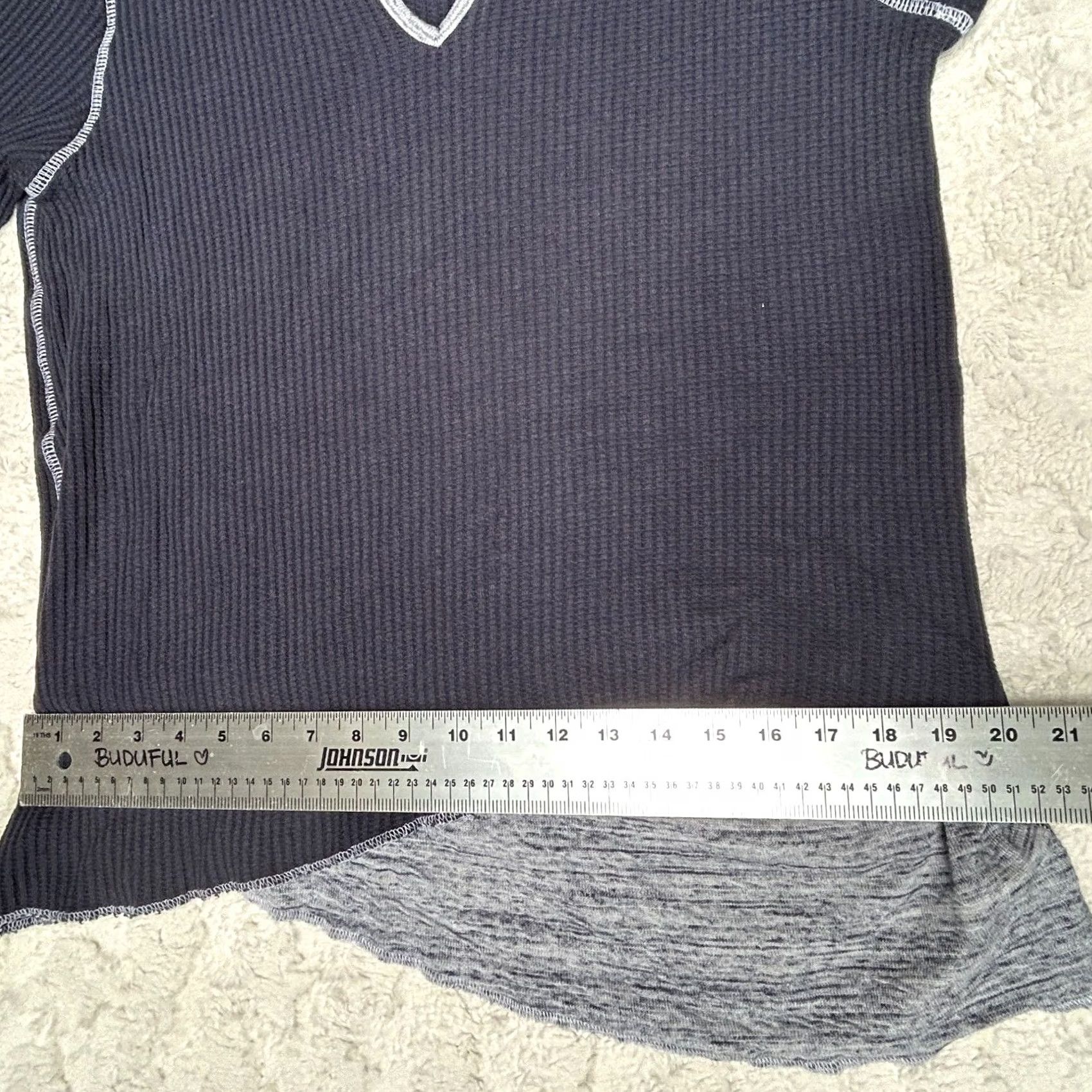 Soft Surroundings Soft Surroundings Reed Waffle Knit Stripe Tunic Long Sleeve Shirt Navy Casual Size XL / US 12-14 / IT 48-50 - 6 Thumbnail