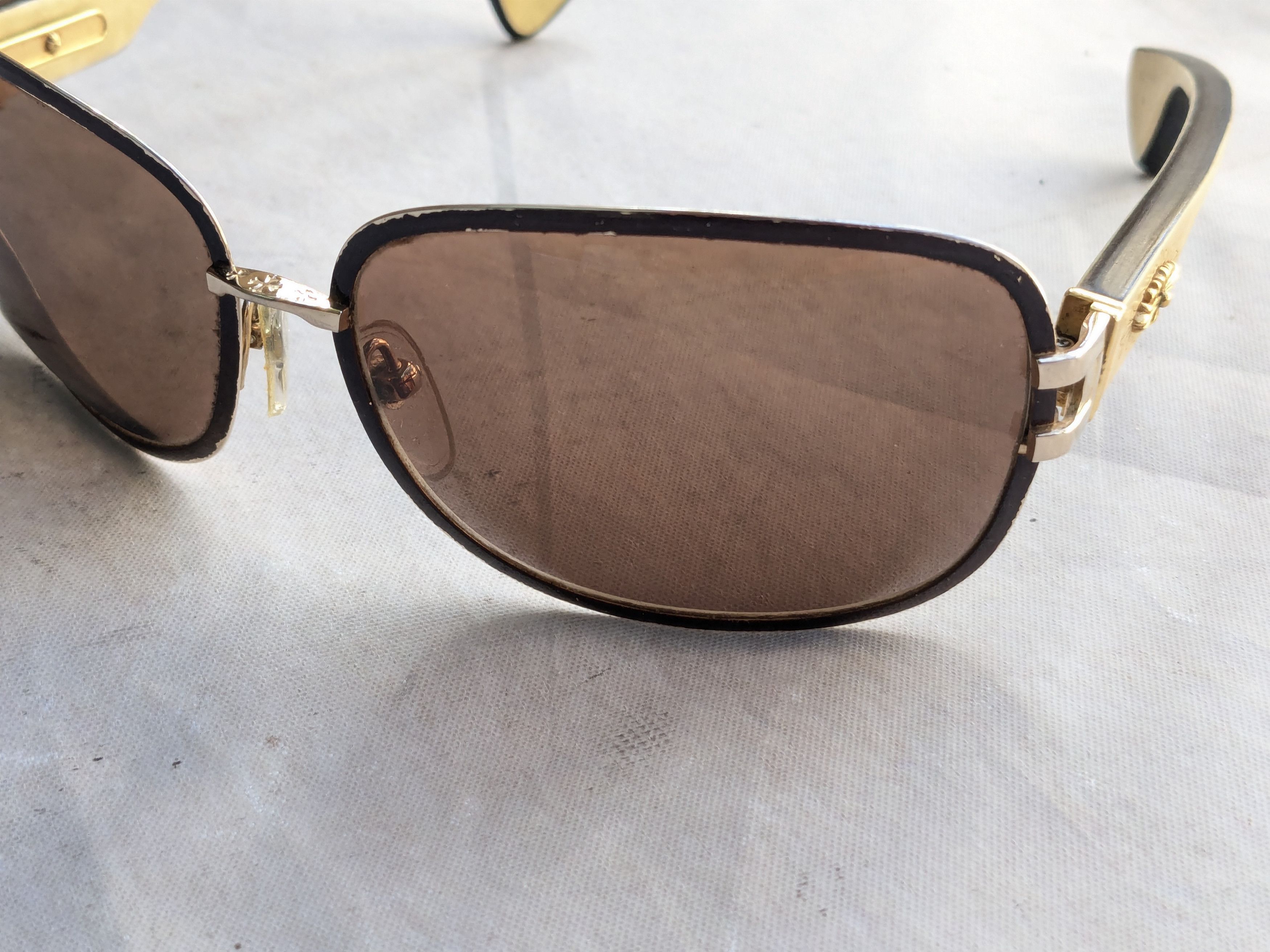 Chrome Hearts Chrome Hearts Aviator Sunglasses 'Pink Candle' Brown Gold Size ONE SIZE - 4 Thumbnail